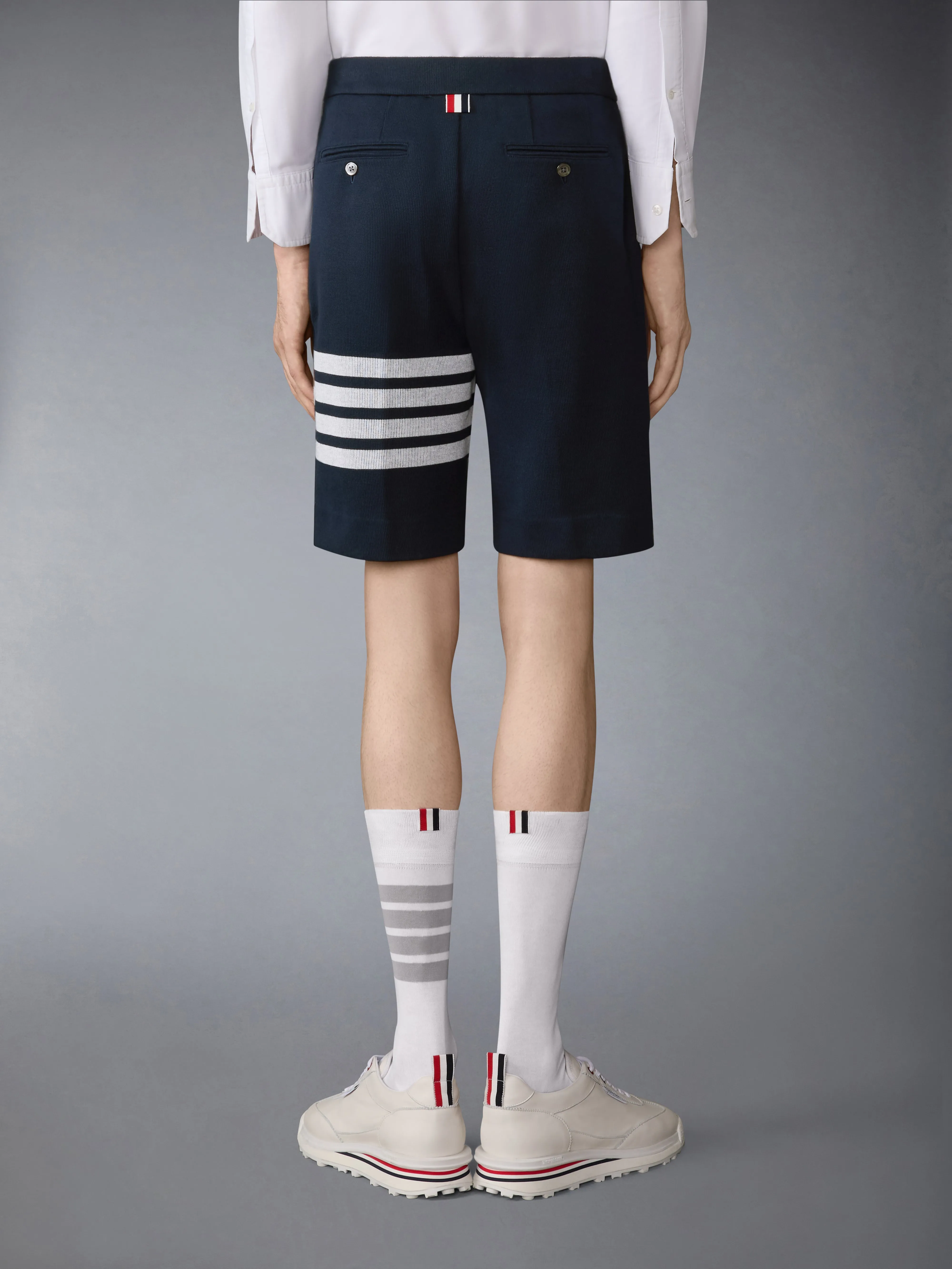 DOUBLE FACE KNIT 4-BAR BERMUDA SHORTS sold by Thom Browne product image thumbnail 2