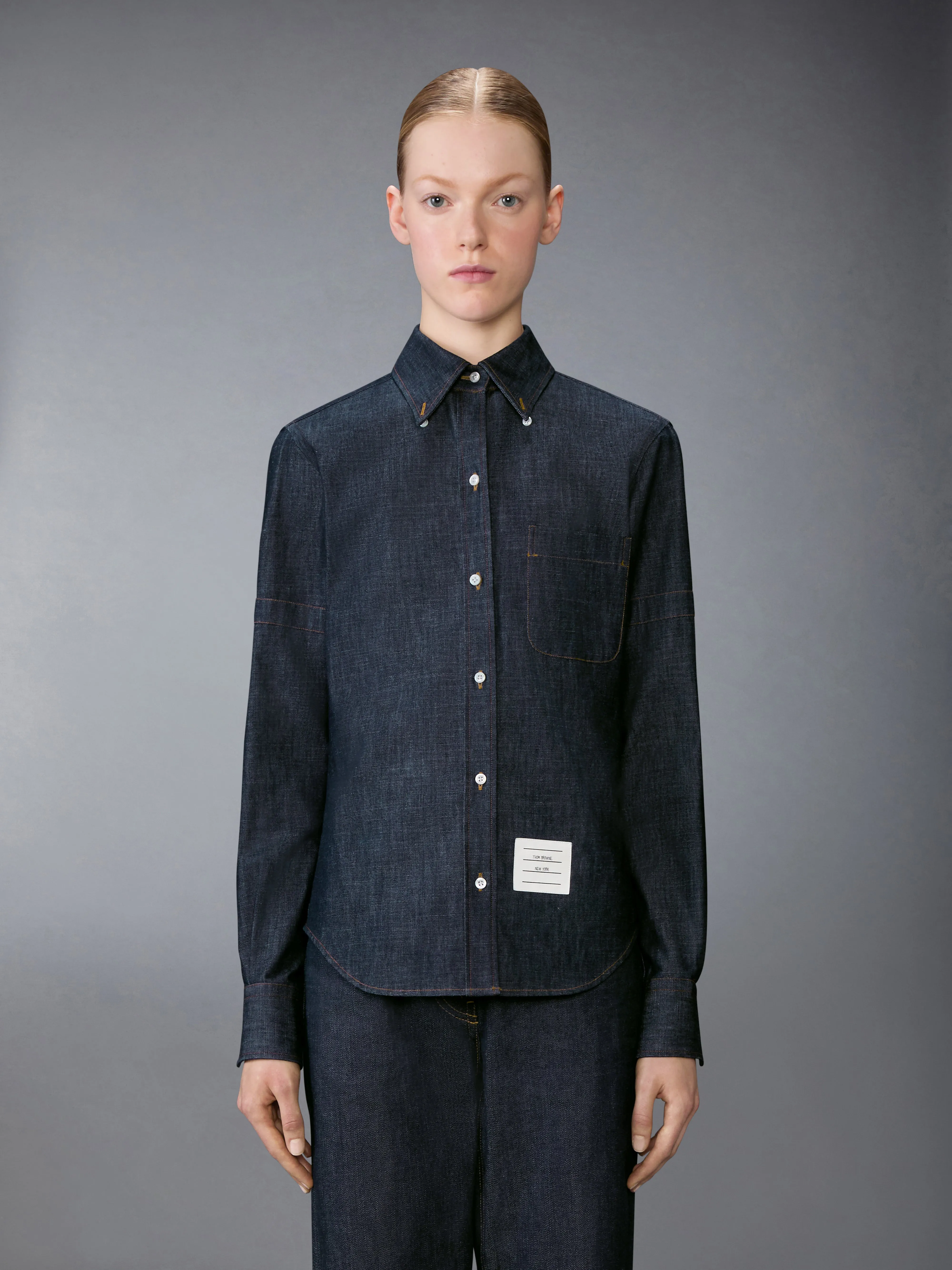 DENIM ARMBAND SHIRT sold by Thom Browne