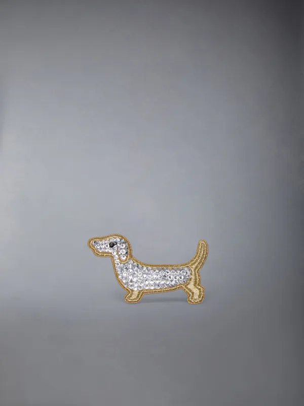 CRYSTAL EMBROIDERY HECTOR BROOCH made by Thom Browne