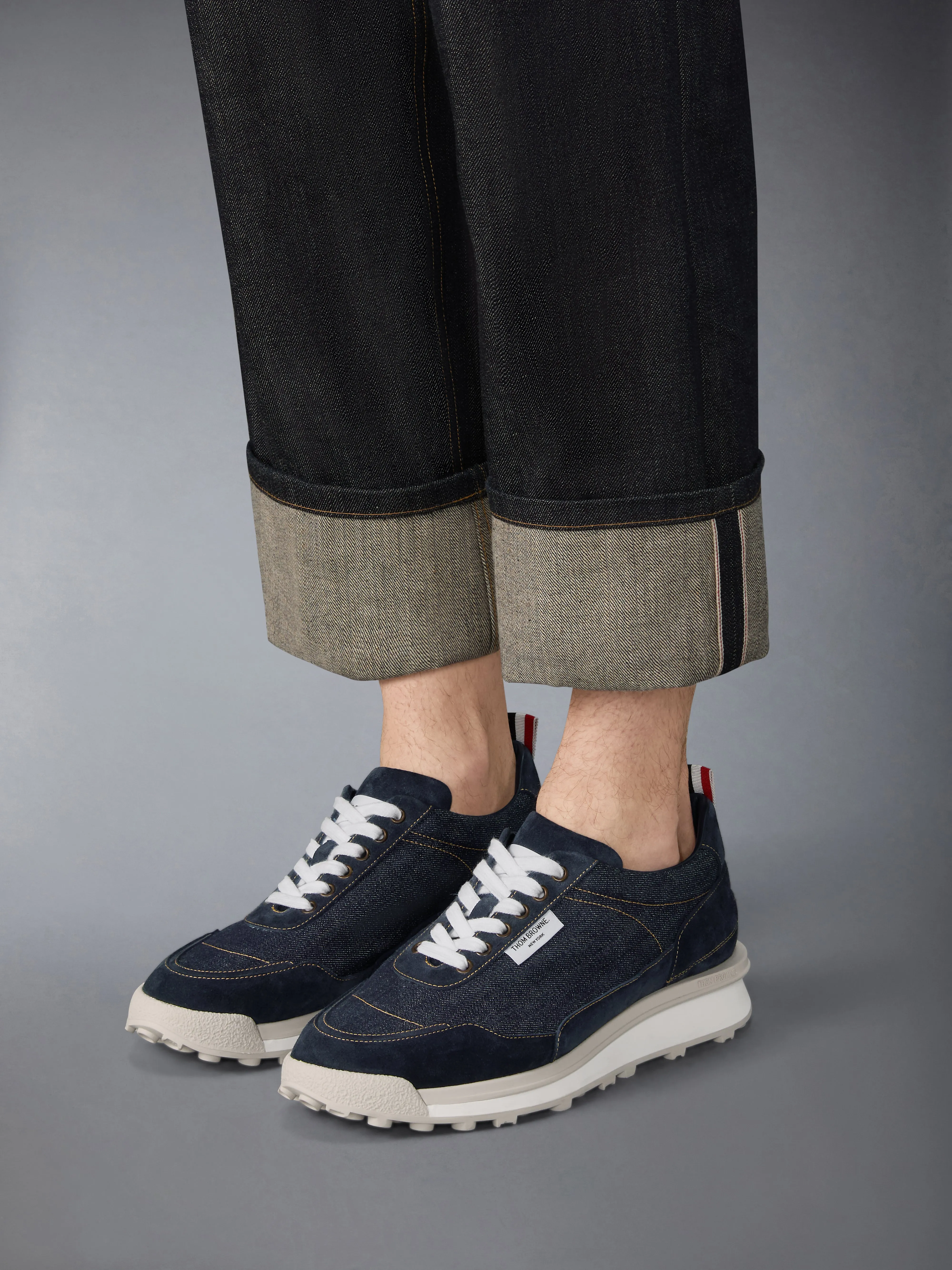 SELVEDGE DENIM TECH RUNNER ALUMNI SNEAKER sold by Thom Browne product image thumbnail 3
