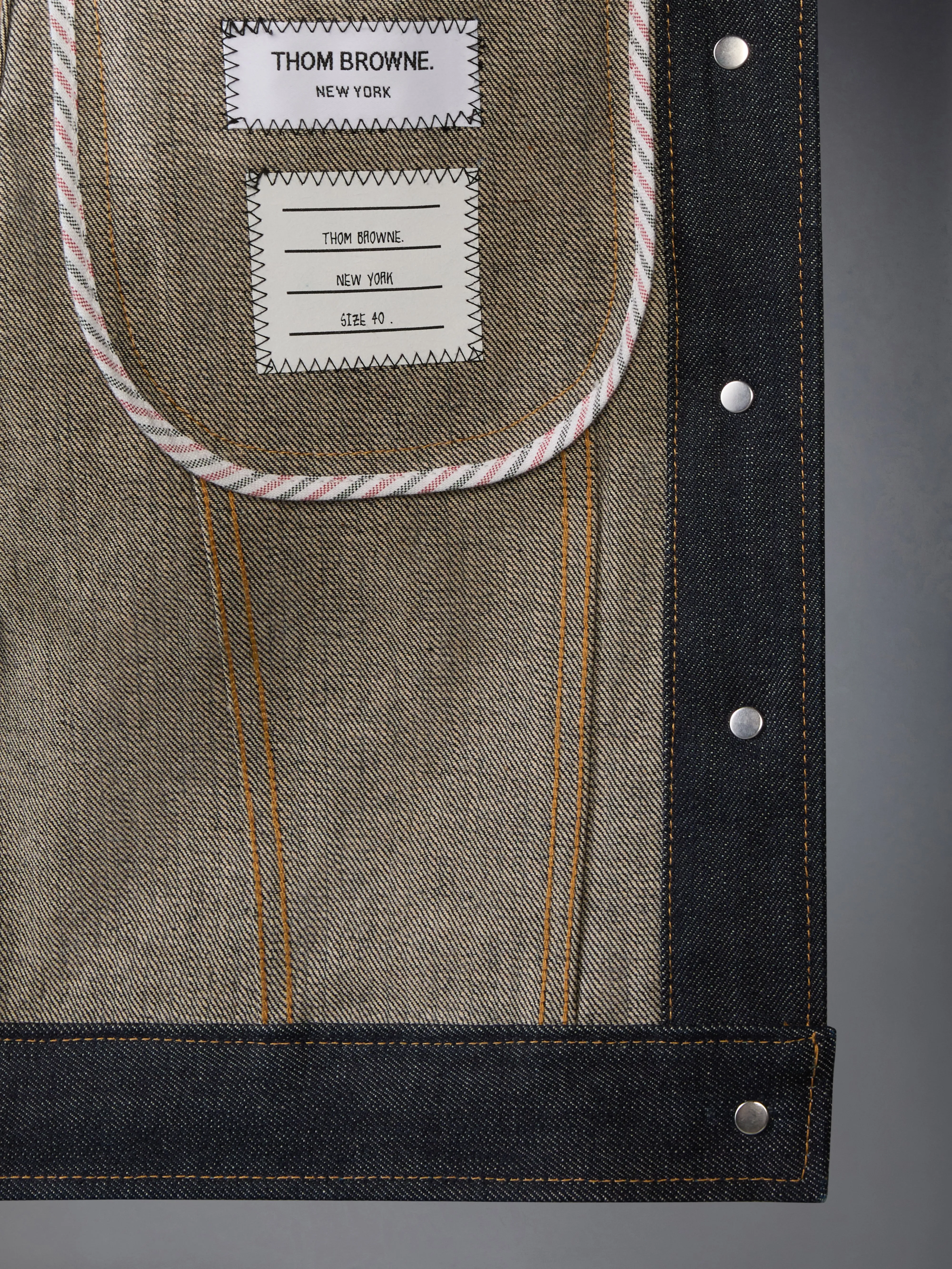 SELVEDGE DENIM SHRUNKEN JACKET sold by Thom Browne product image thumbnail 4
