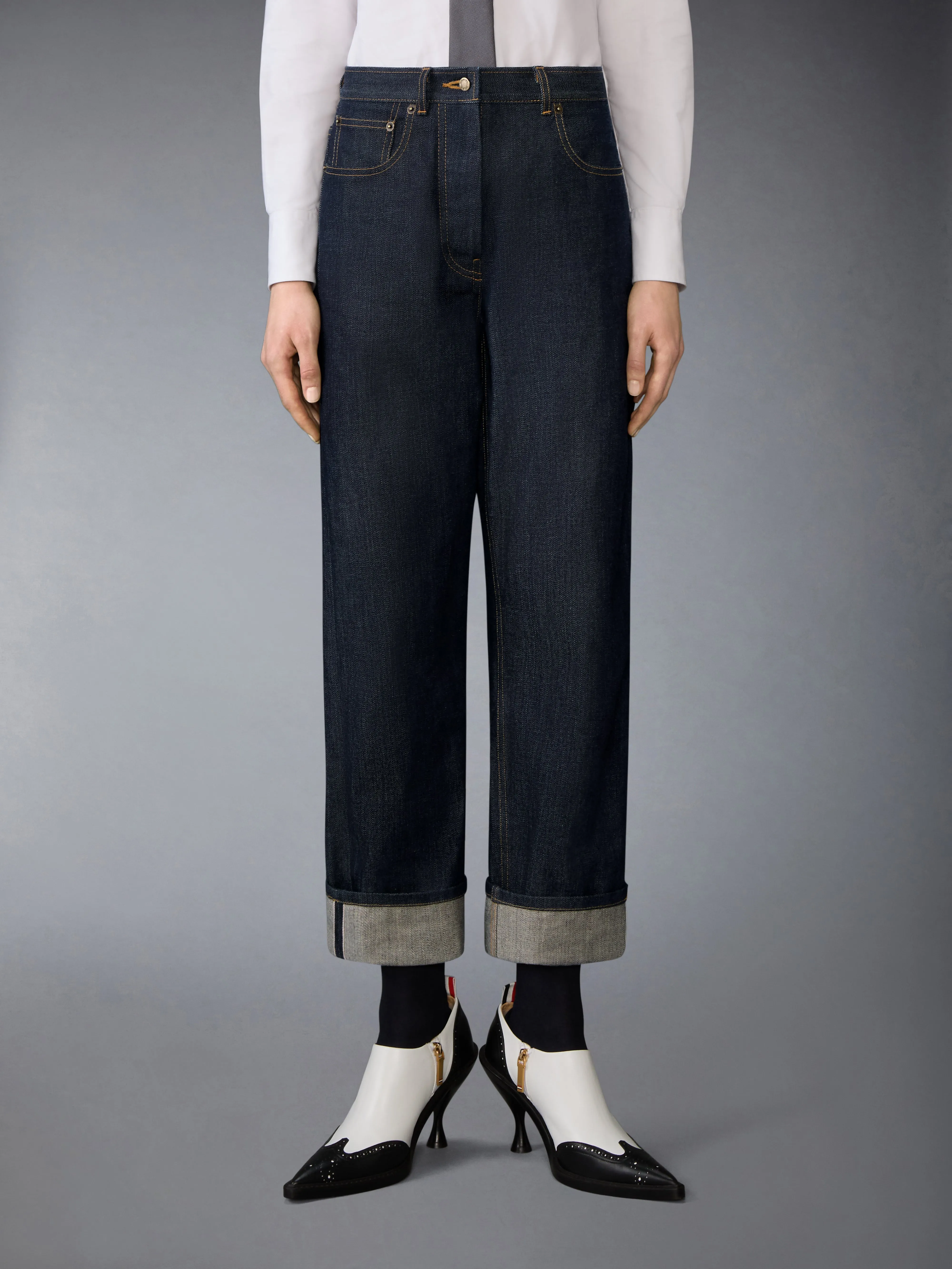 SELVEDGE DENIM 5-POCKET PANT sold by Thom Browne