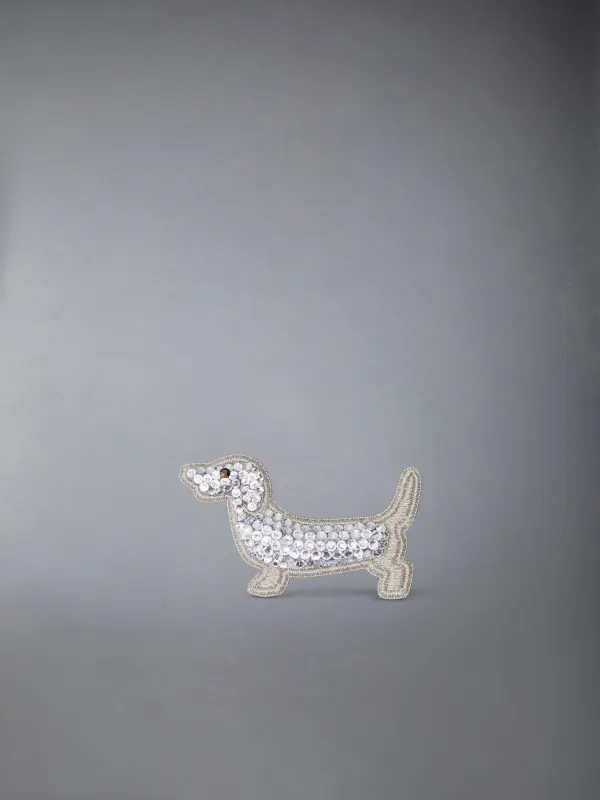 CRYSTAL EMBROIDERY HECTOR BROOCH made by Thom Browne