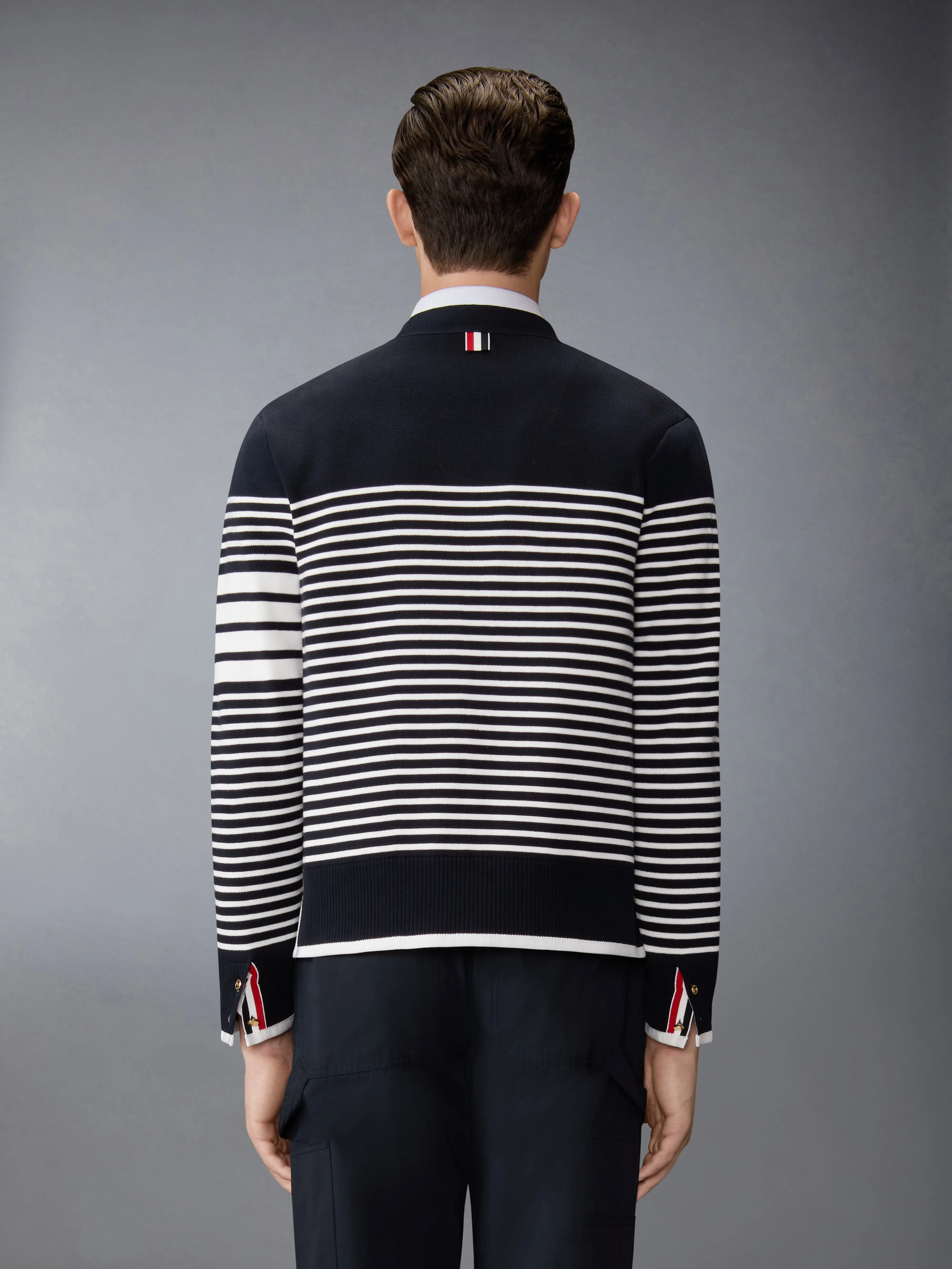 MILANO STITCH STRIPED BOXY FIT CARDIGAN sold by Thom Browne product image thumbnail 2