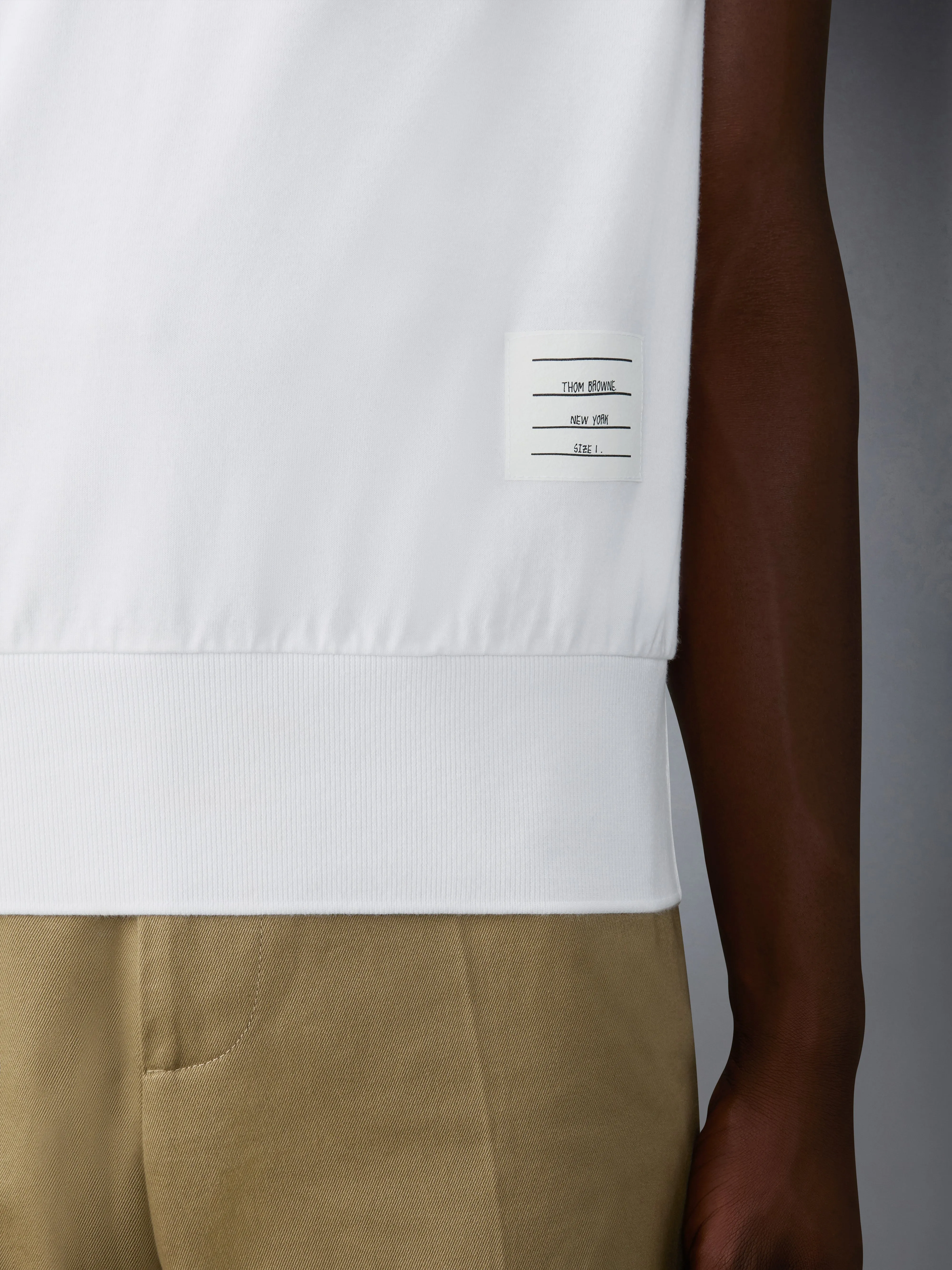 GARMENT OVERDYED JERSEY 4-BAR POLO sold by Thom Browne product image thumbnail 4