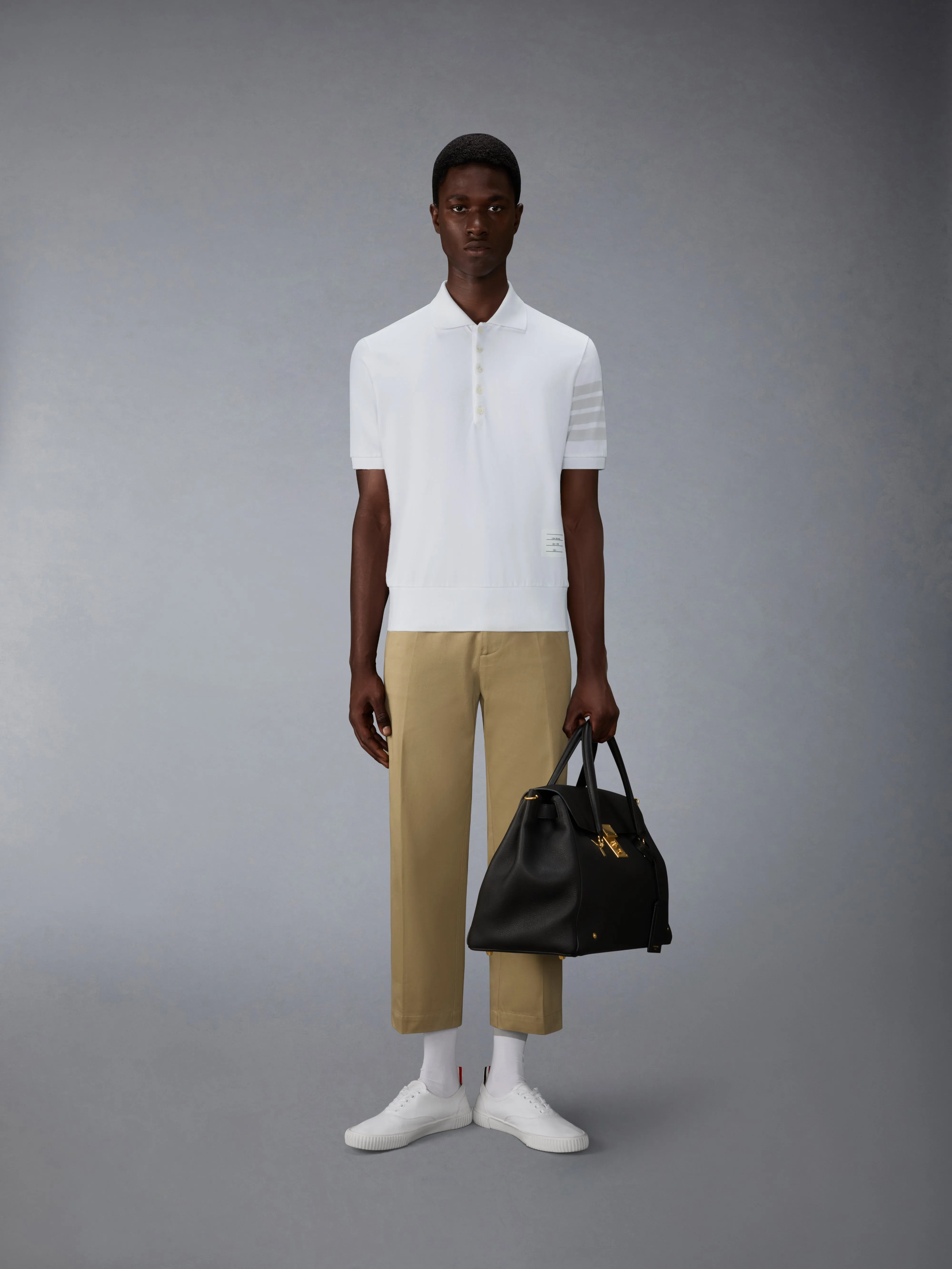 GARMENT OVERDYED JERSEY 4-BAR POLO sold by Thom Browne product image thumbnail 3