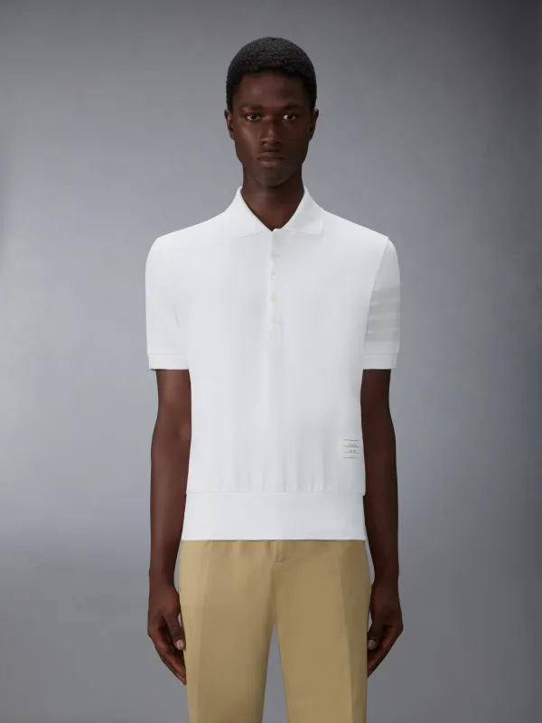 GARMENT OVERDYED JERSEY 4-BAR POLO sold by Thom Browne