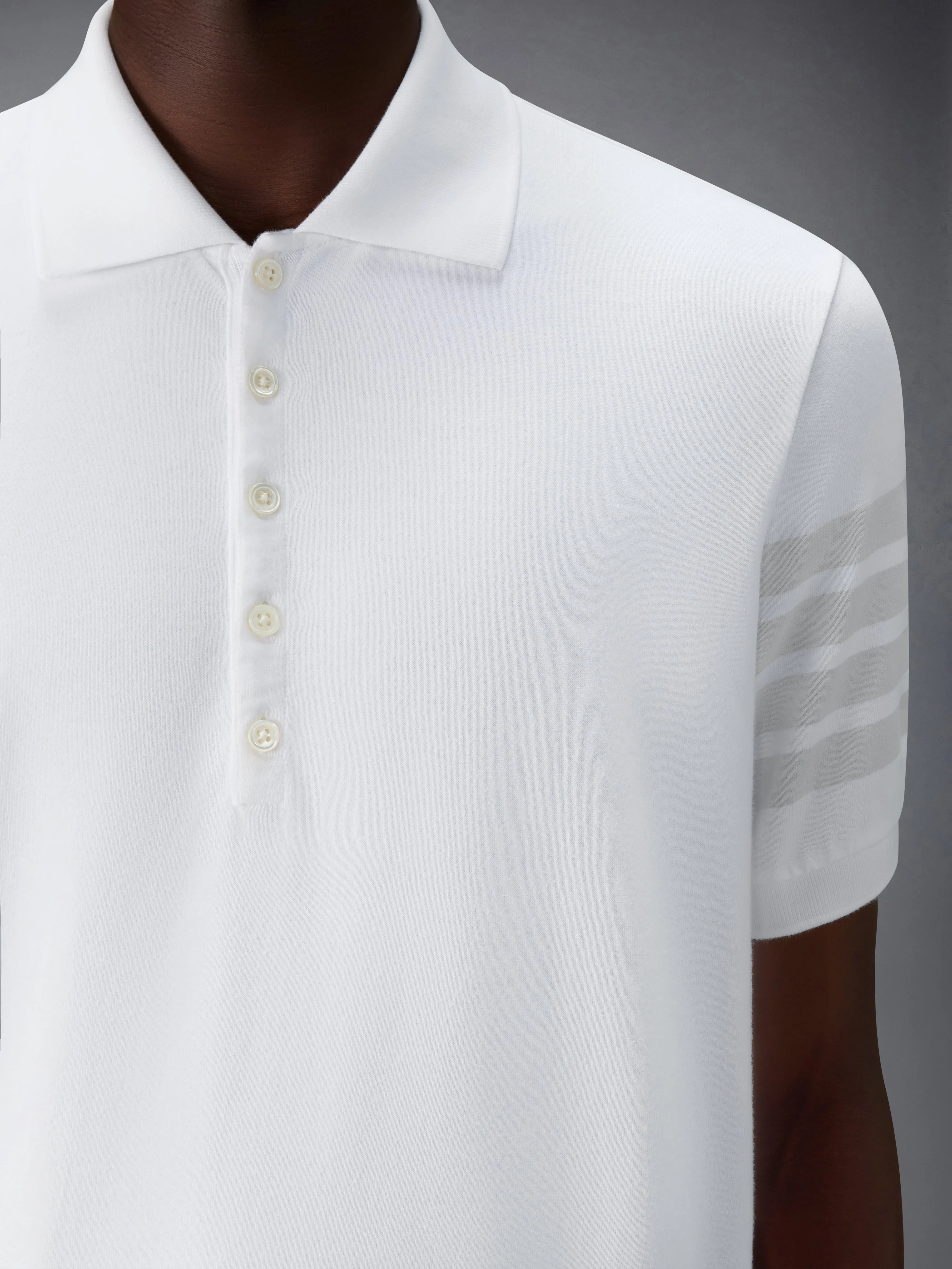 GARMENT OVERDYED JERSEY 4-BAR POLO sold by Thom Browne product image thumbnail 5