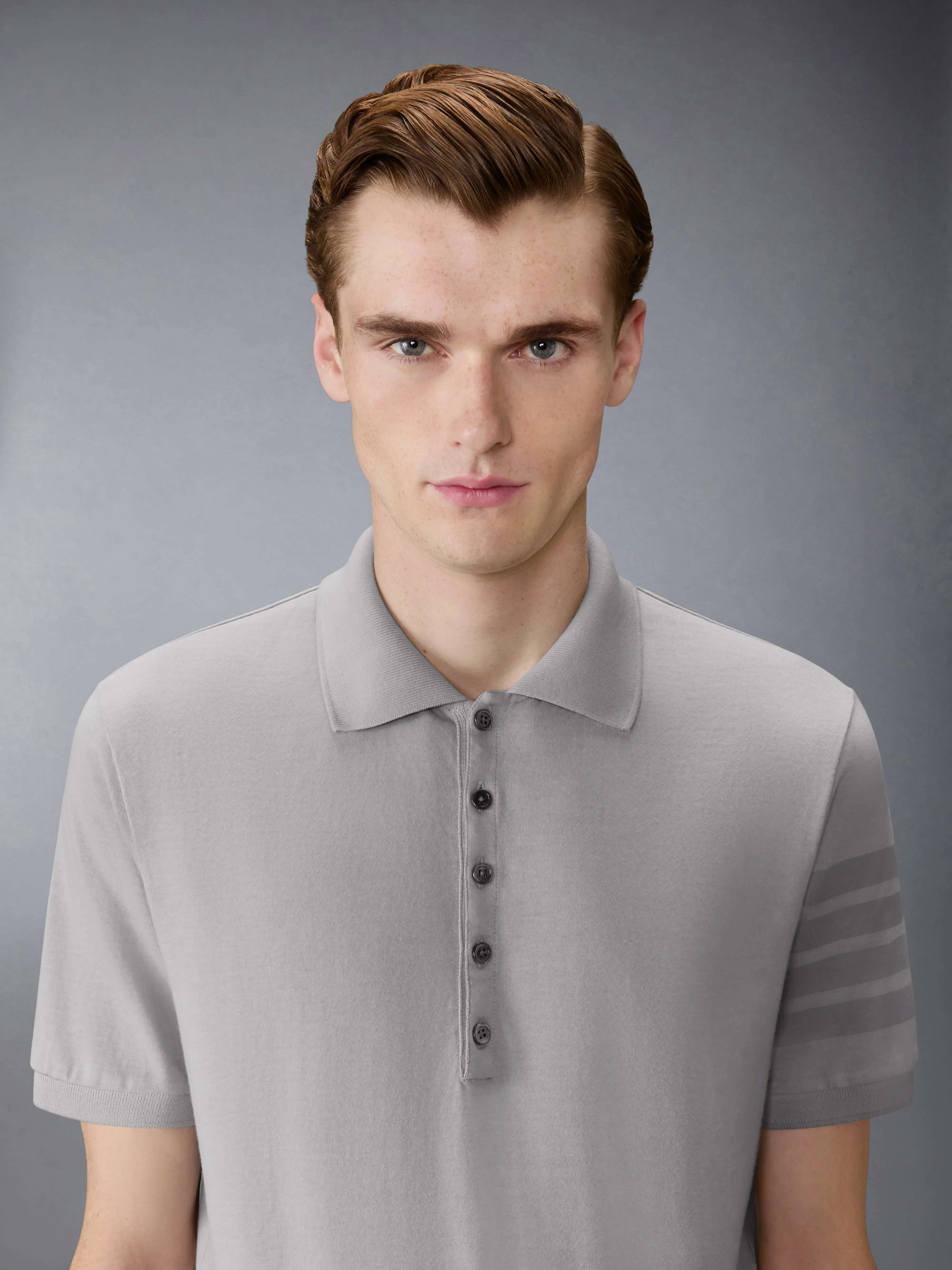 GARMENT OVERDYED JERSEY 4-BAR POLO sold by Thom Browne product image thumbnail 5