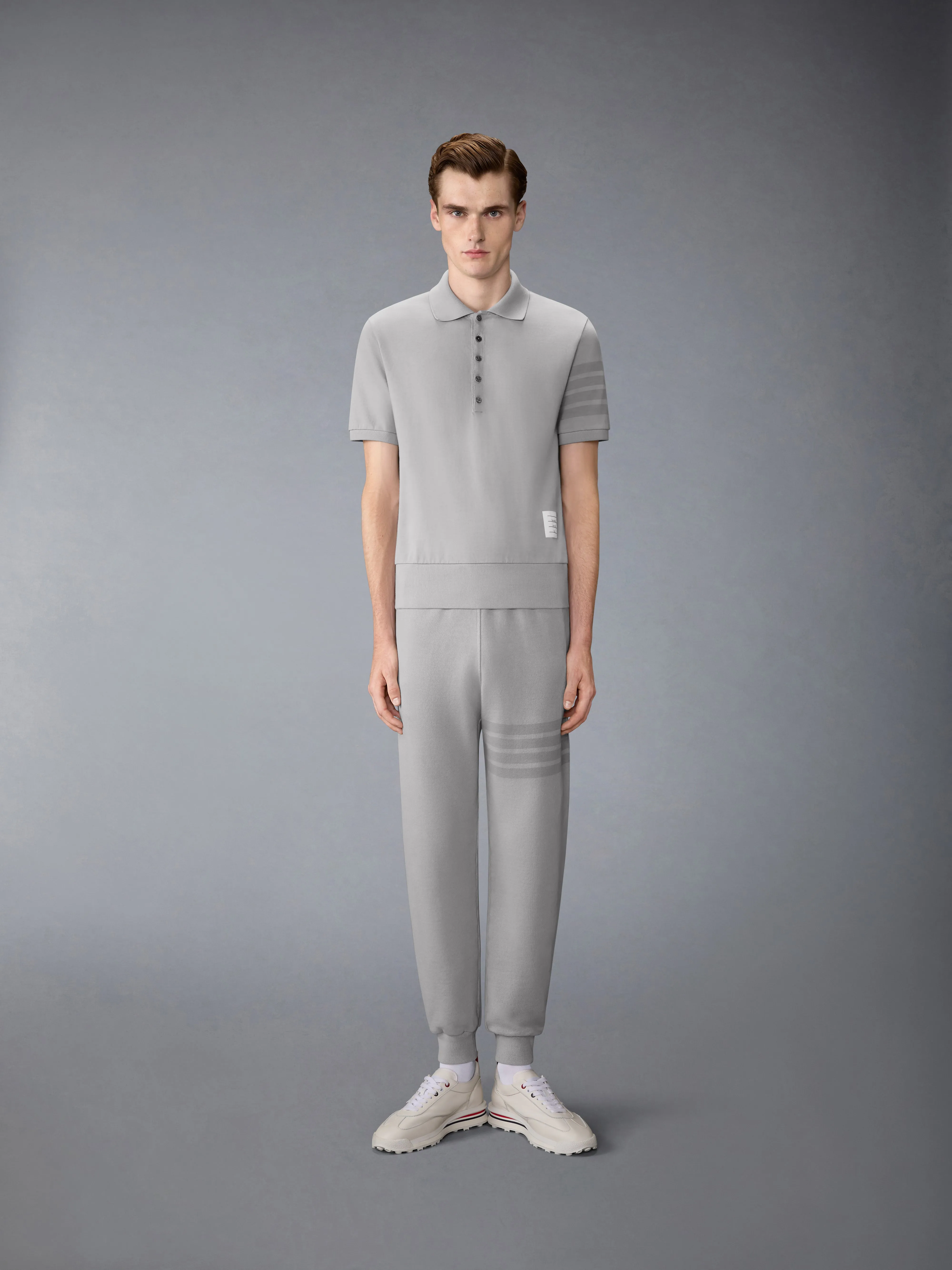 GARMENT OVERDYED JERSEY 4-BAR POLO sold by Thom Browne product image thumbnail 3