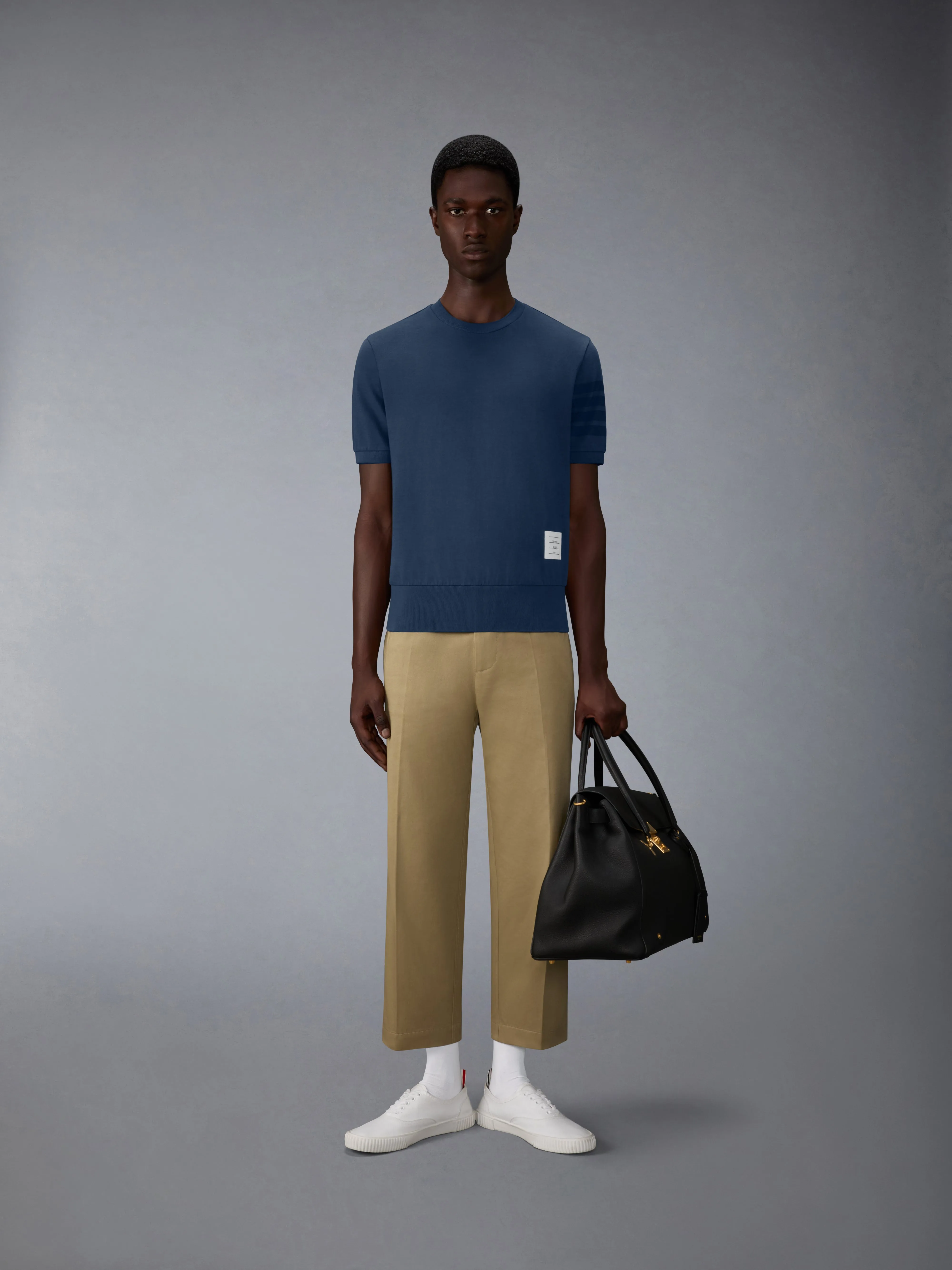 COTTON JERSEY 4-BAR TEE sold by Thom Browne product image thumbnail 3