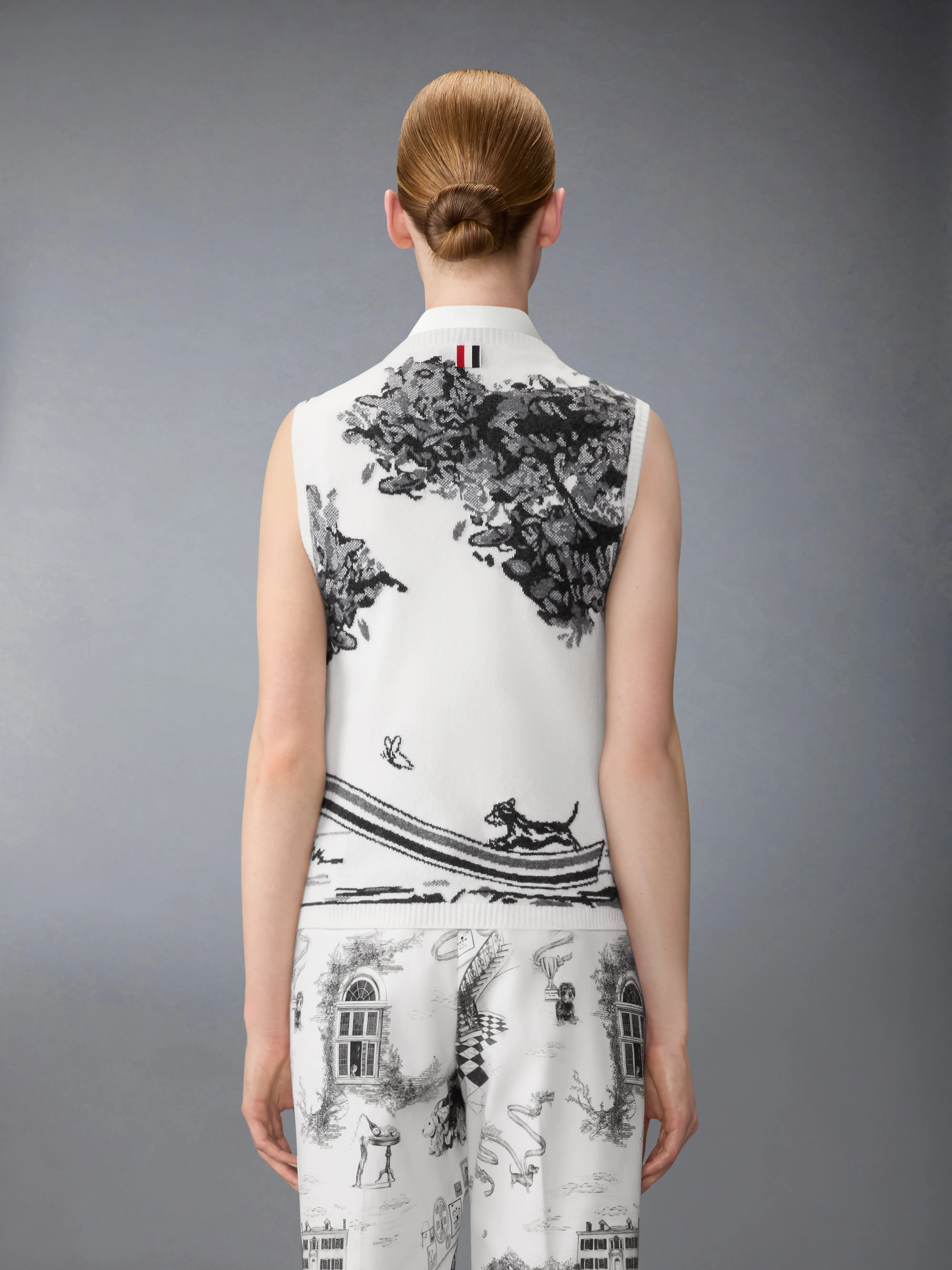 CASHMERE HECTOR TOILE SHELL TOP sold by Thom Browne product image thumbnail 2