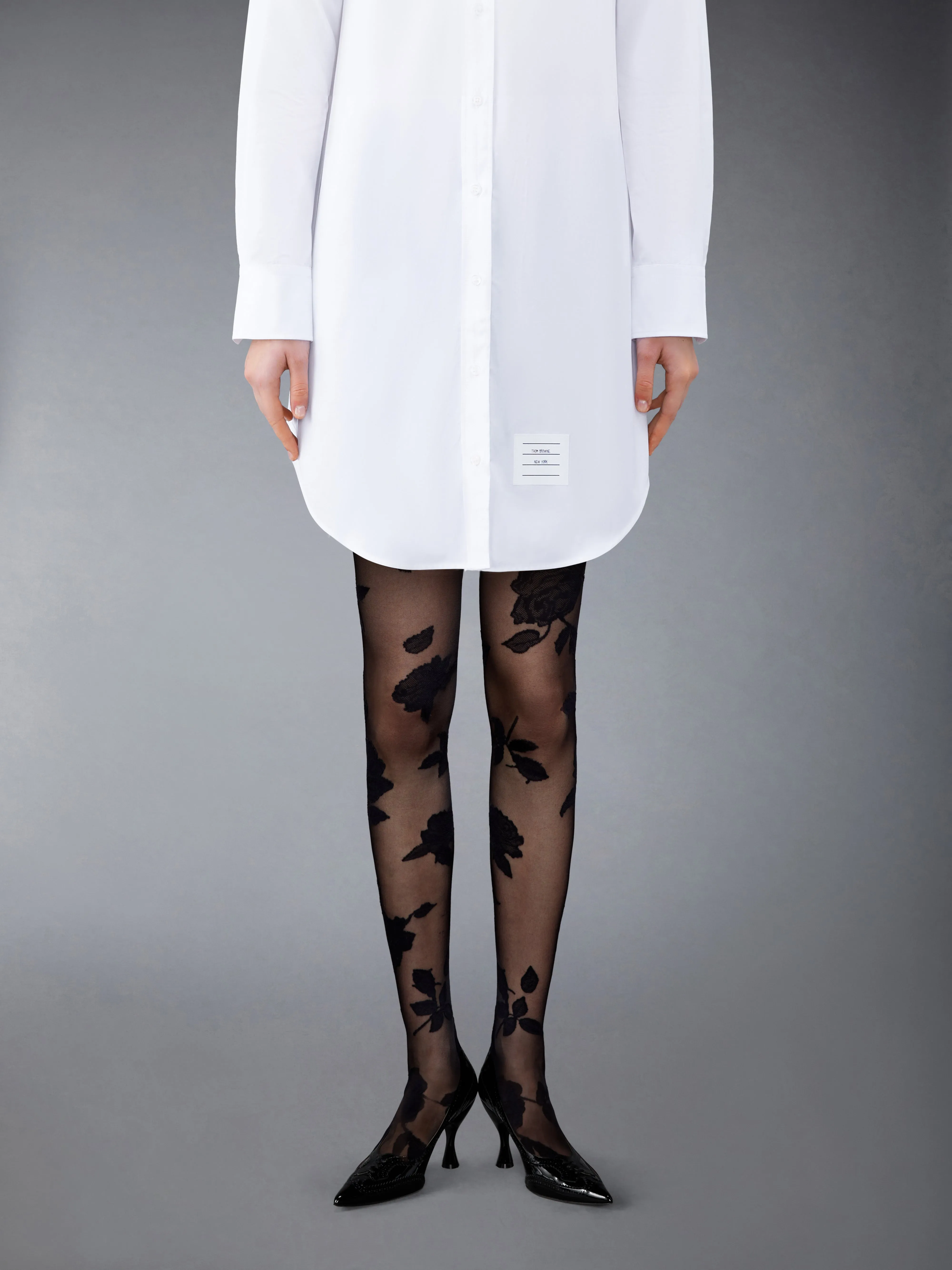 ROSE JACQUARD SHEER TIGHTS sold by Thom Browne