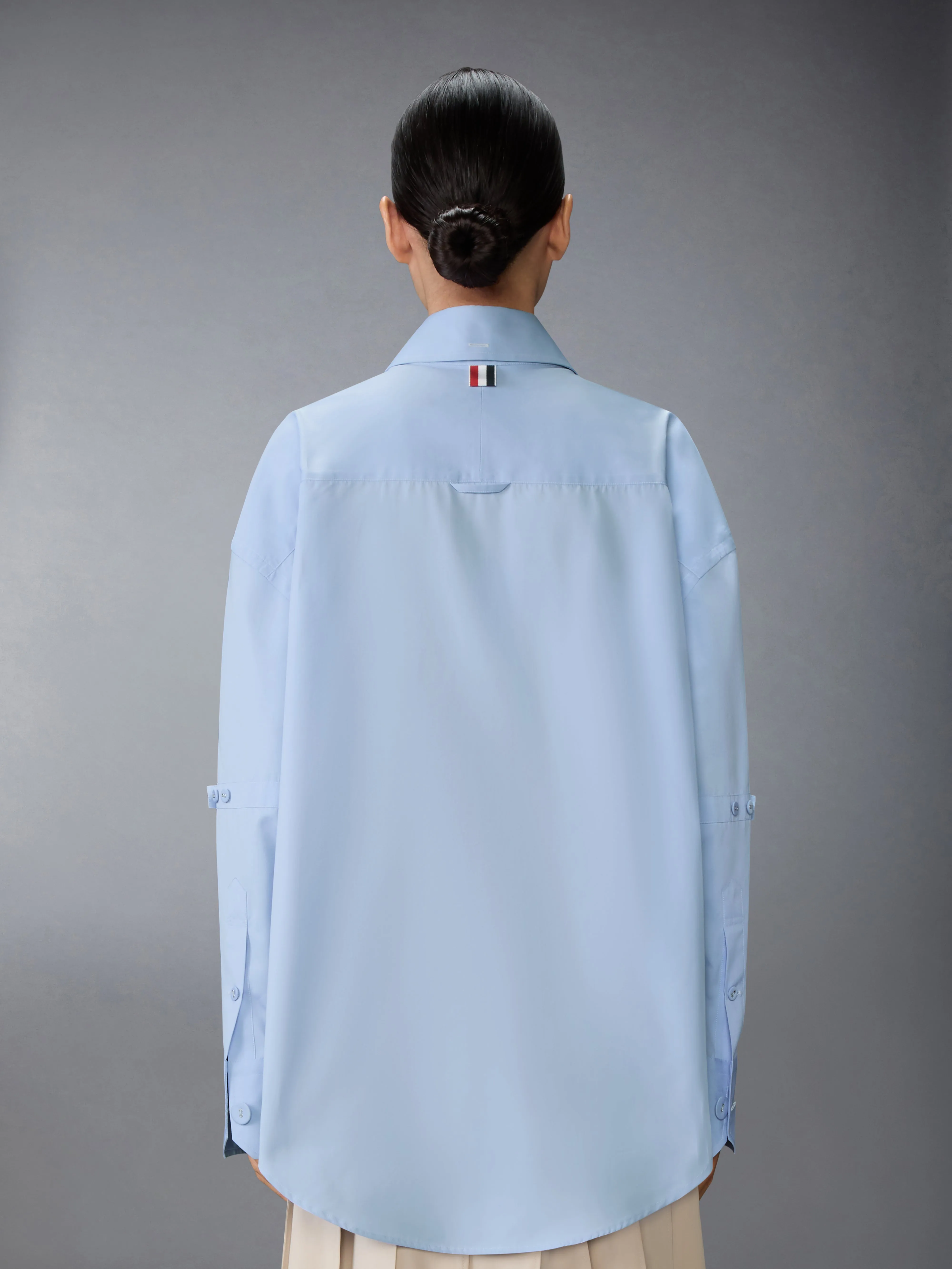 SOLID POPLIN CREST EMBROIDERY ARMBAND SUPERSIZED SHIRT sold by Thom Browne product image thumbnail 2