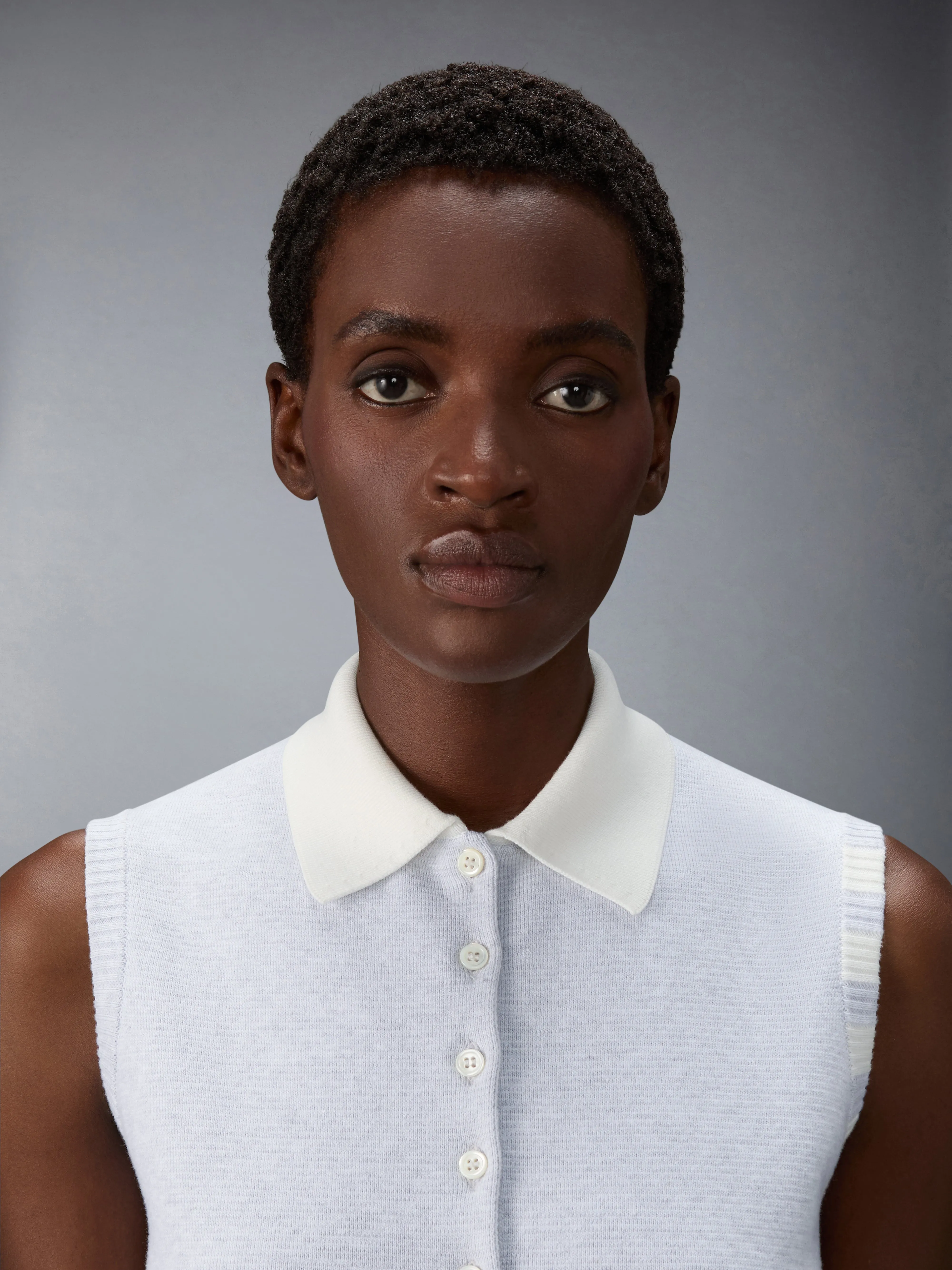 MILANO STITCH 4-BAR SLEEVELESS POLO sold by Thom Browne product image thumbnail 5