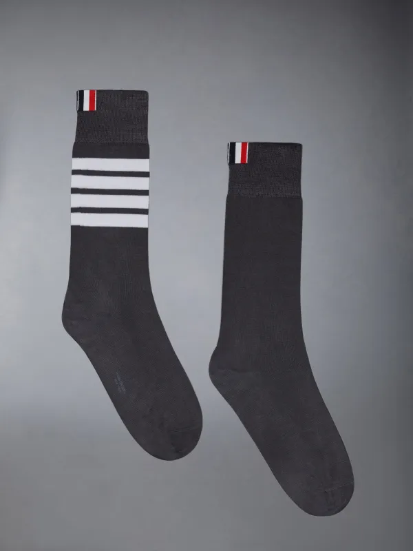 COTTON 4-BAR MID CALF SOCK made by Thom Browne
