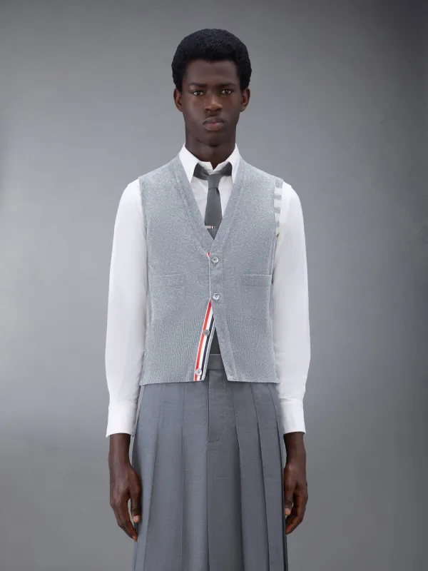 CLASSIC CASHMERE 4-BAR V-NECK CARDIGAN VEST sold by Thom Browne