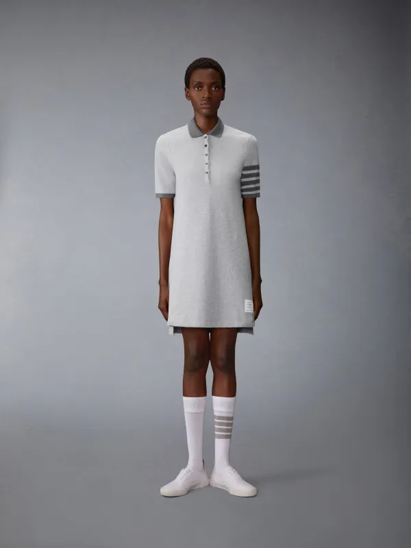 TEXTURED PIQUE 4-BAR POLO DRESS sold by Thom Browne