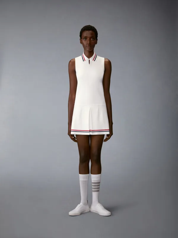 STRETCH VISCOSE RWB STRIPE MINI TENNIS DRESS made by Thom Browne