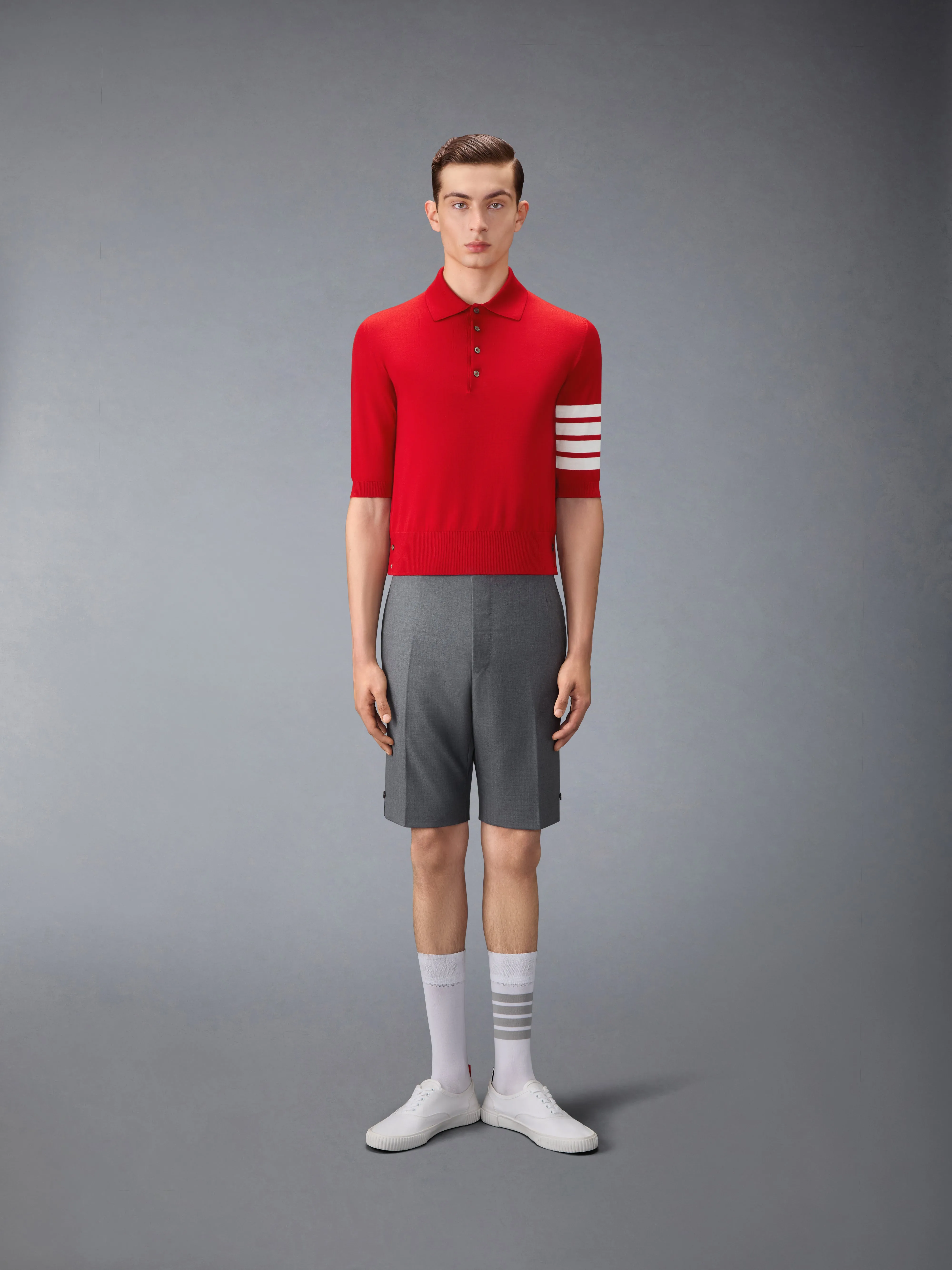 FINE MERINO WOOL 4-BAR POLO sold by Thom Browne product image thumbnail 3