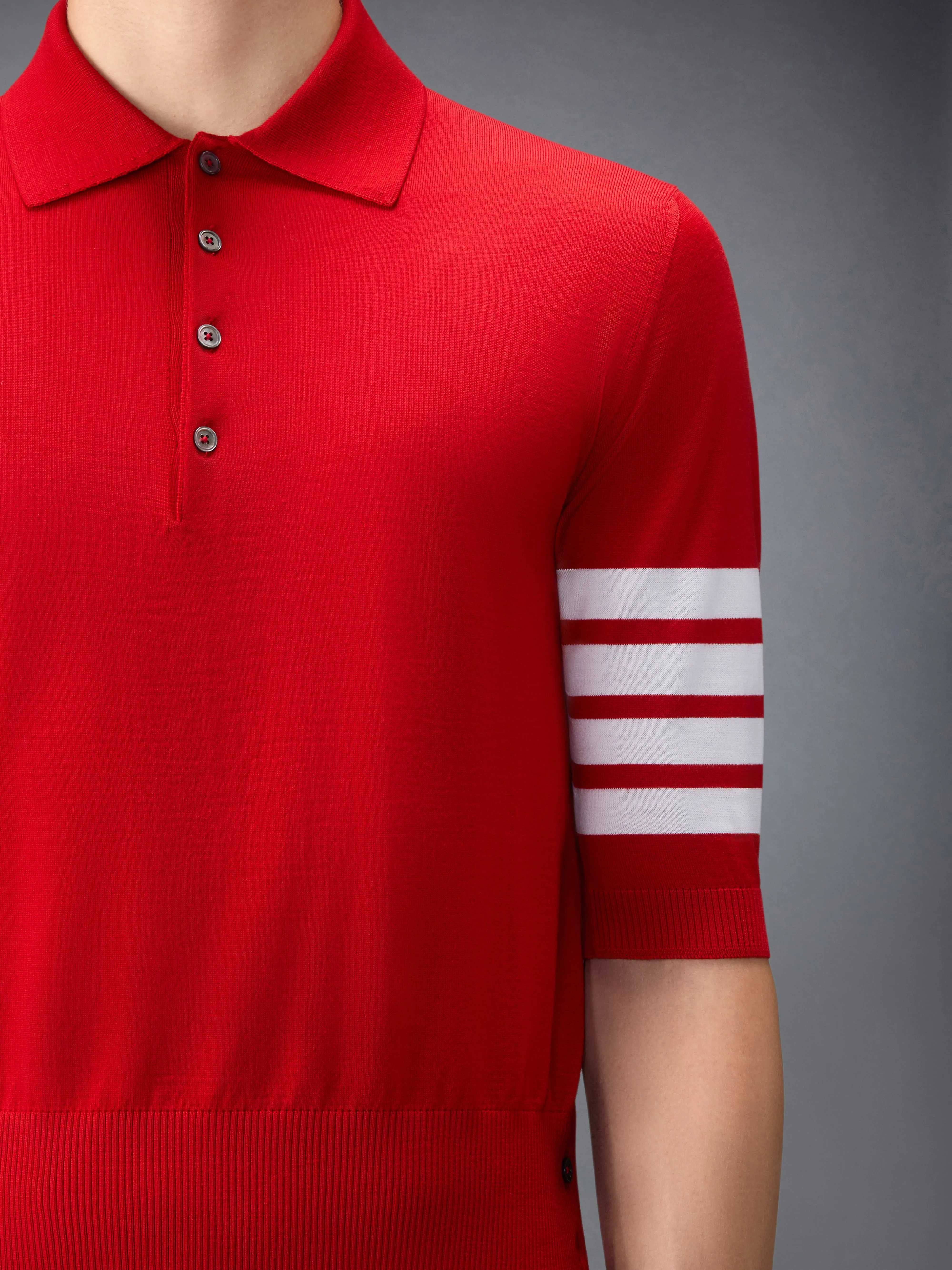 FINE MERINO WOOL 4-BAR POLO sold by Thom Browne product image thumbnail 5
