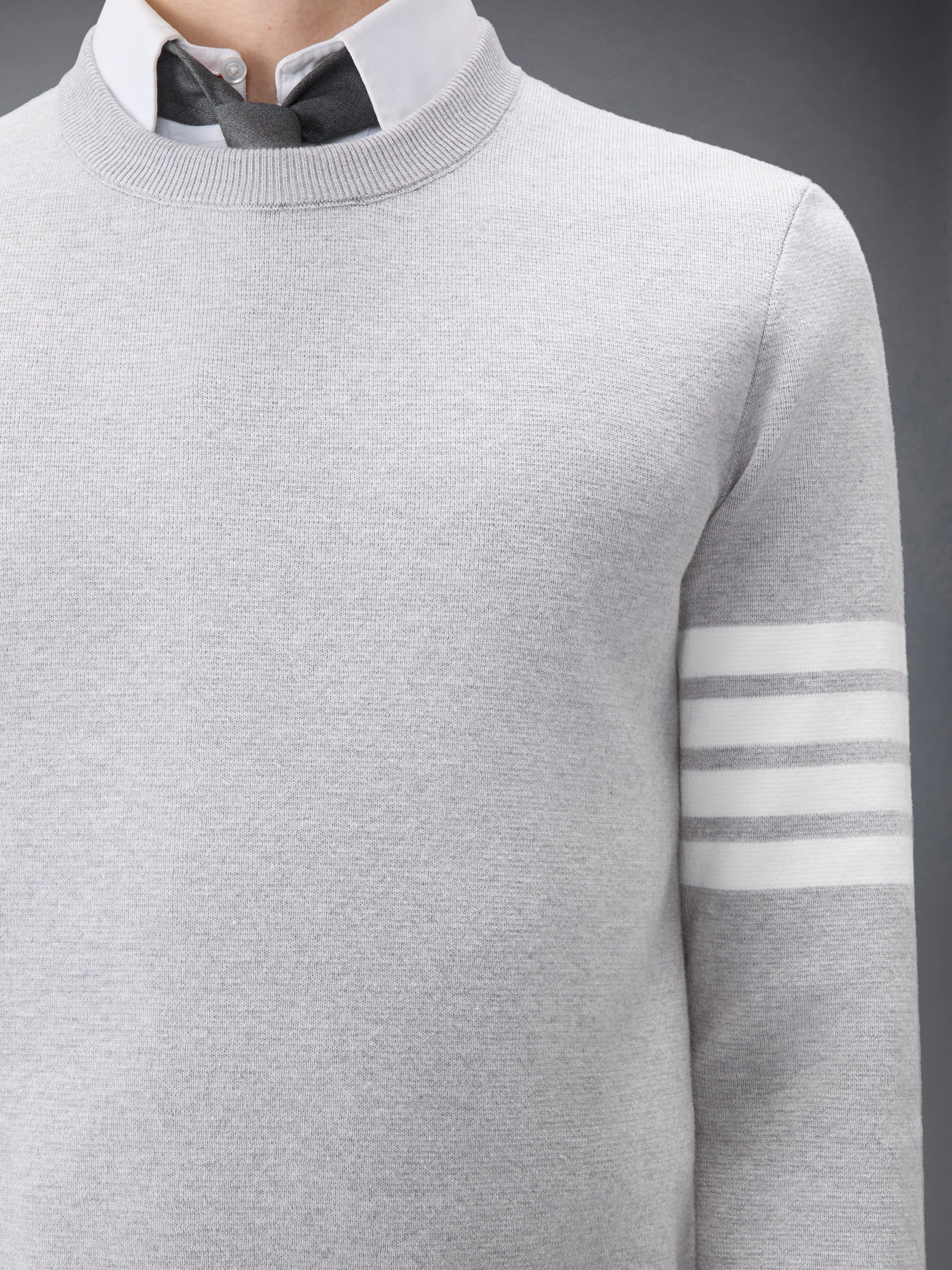 COTTON CREPE 4-BAR MILANO STITCH PULLOVER sold by Thom Browne product image thumbnail 5