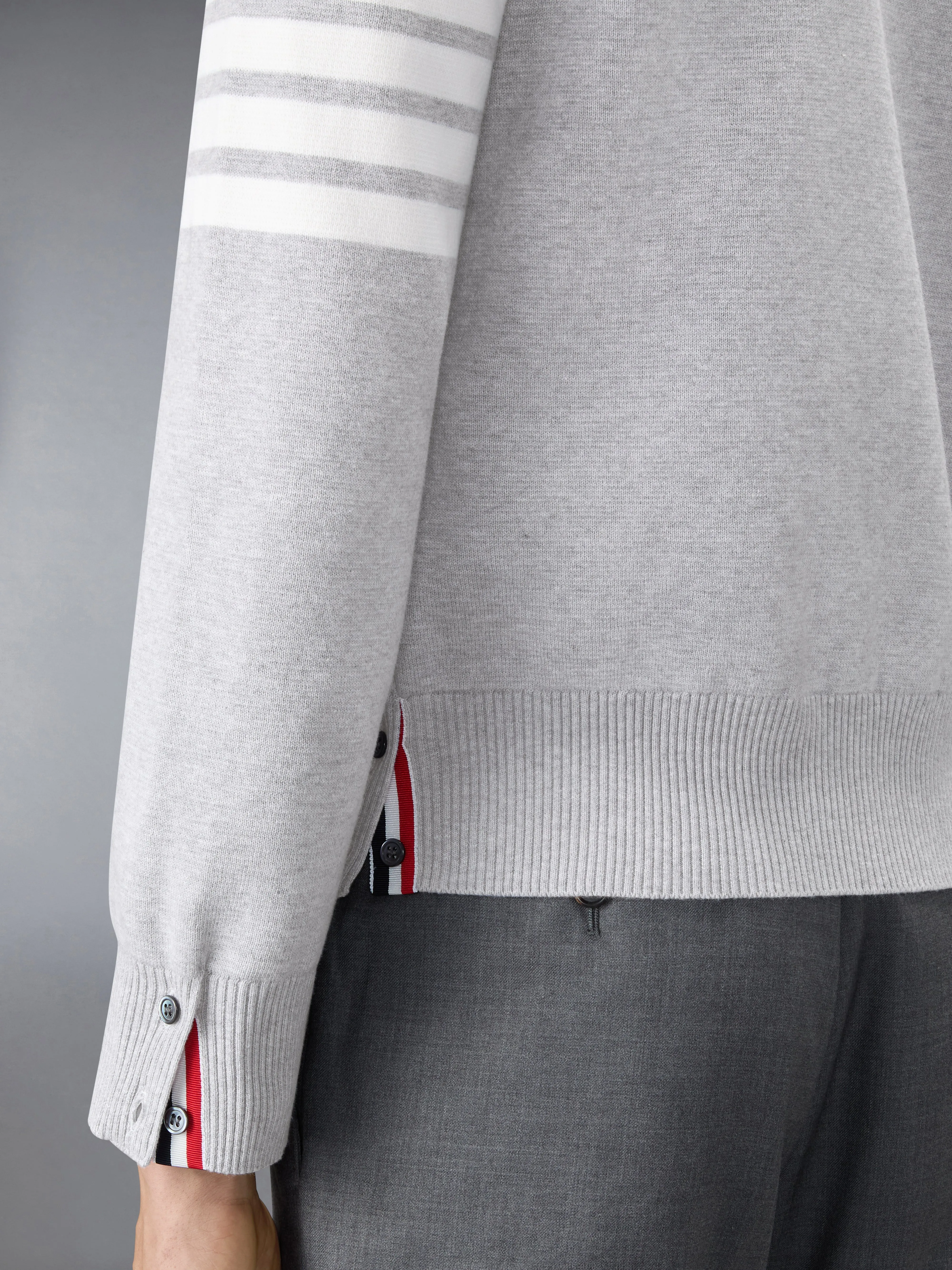 COTTON CREPE 4-BAR MILANO STITCH PULLOVER sold by Thom Browne product image thumbnail 4