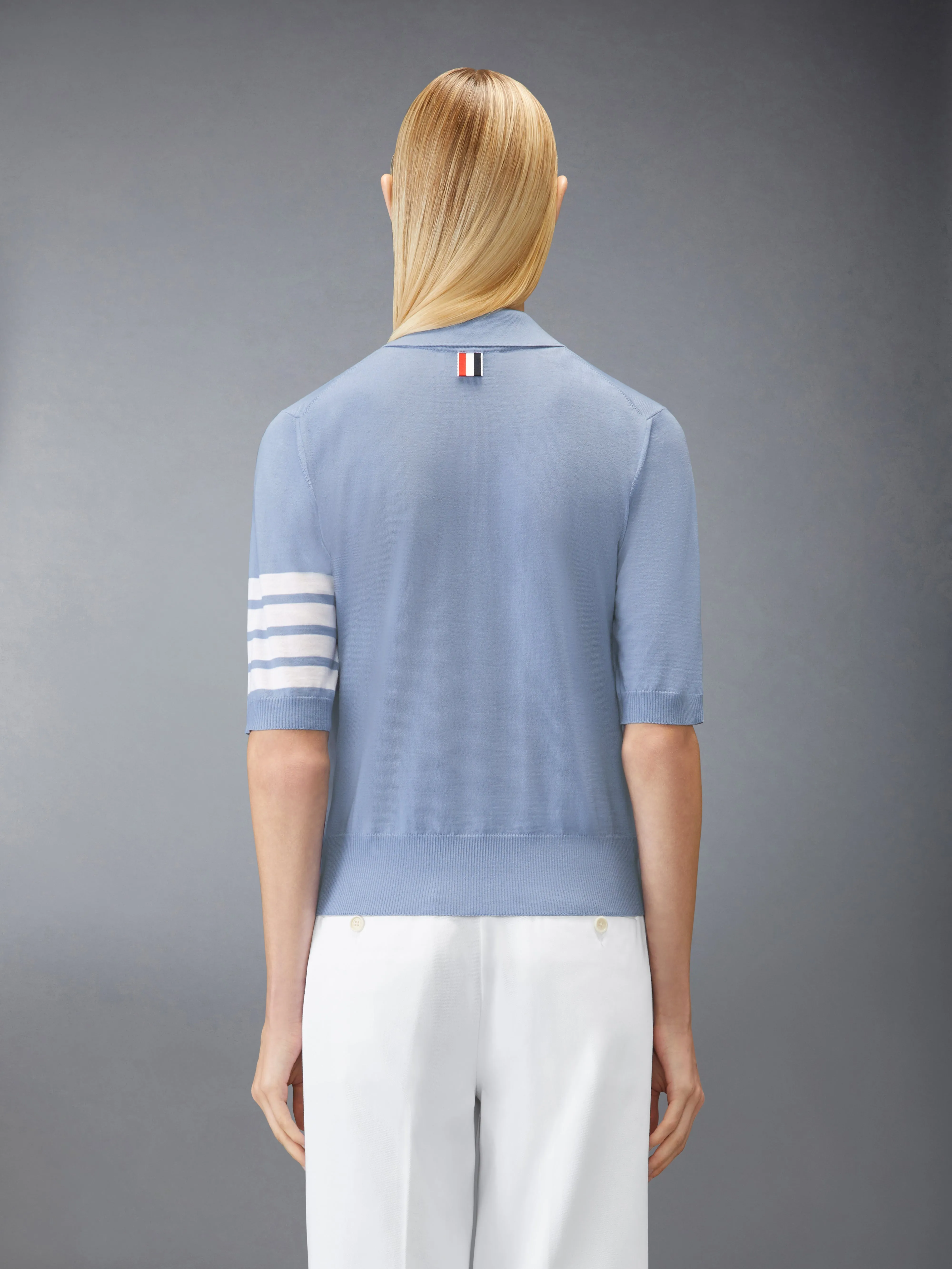WOOL 4-BAR RELAXED POLO sold by Thom Browne product image thumbnail 2