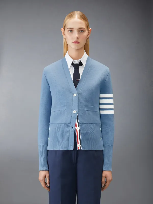 COTTON 4-BAR MILANO CLASSIC V-NECK CARDIGAN made by Thom Browne