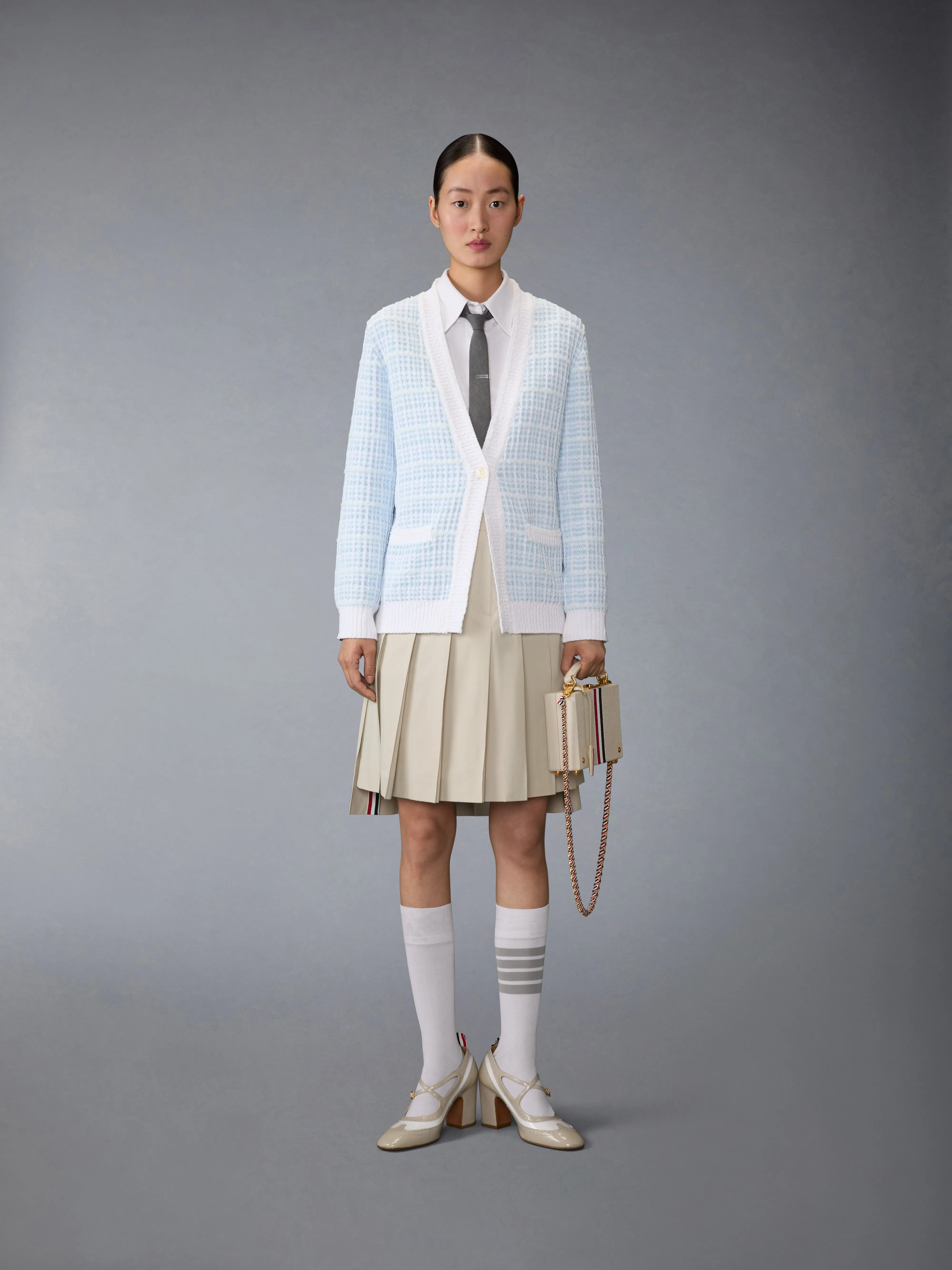 COTTON SUITING PLEATED SKIRT sold by Thom Browne product image thumbnail 4