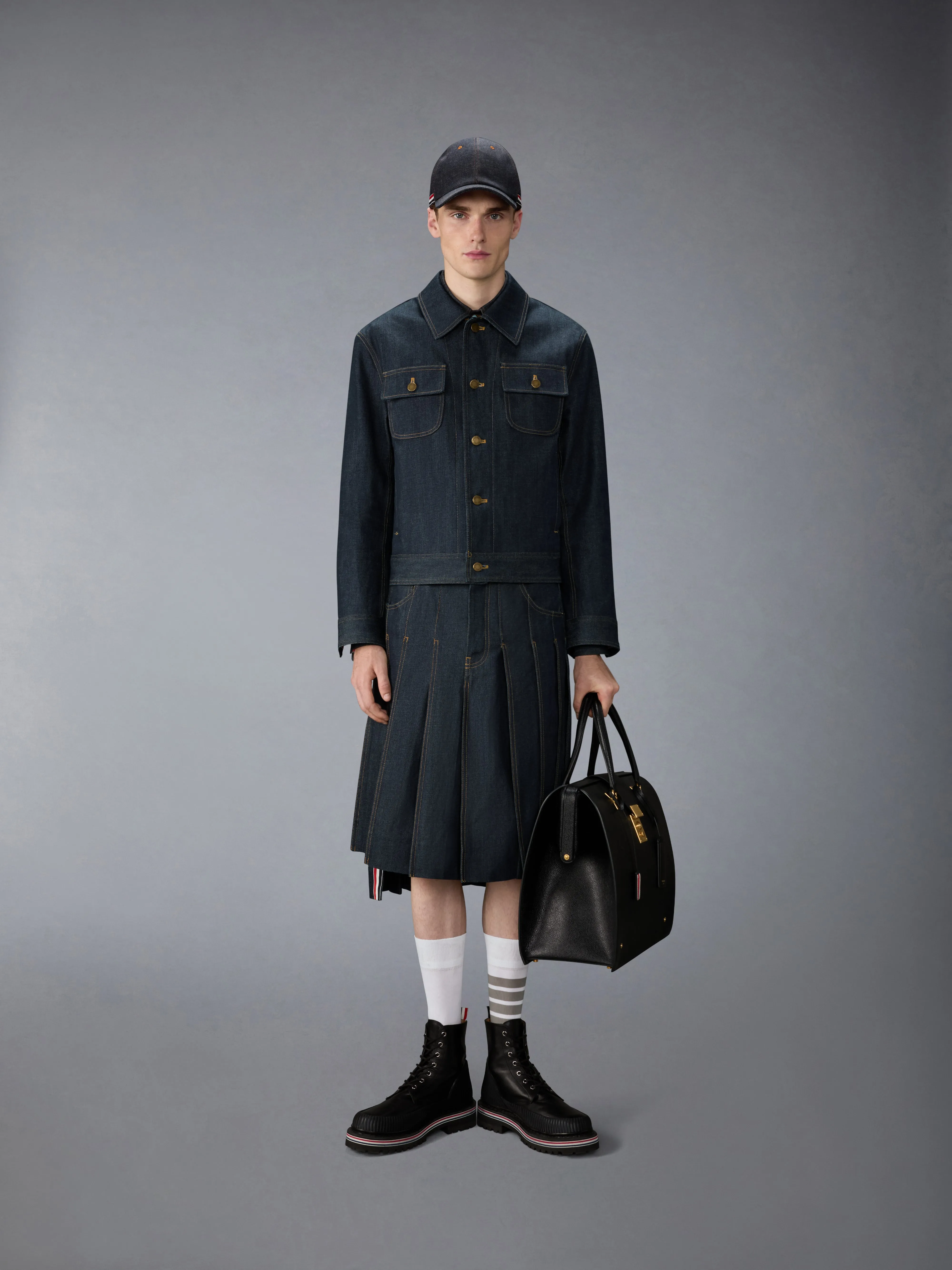 SELVEDGE DENIM BACKSTRAP UTILITY JACKET sold by Thom Browne product image thumbnail 3