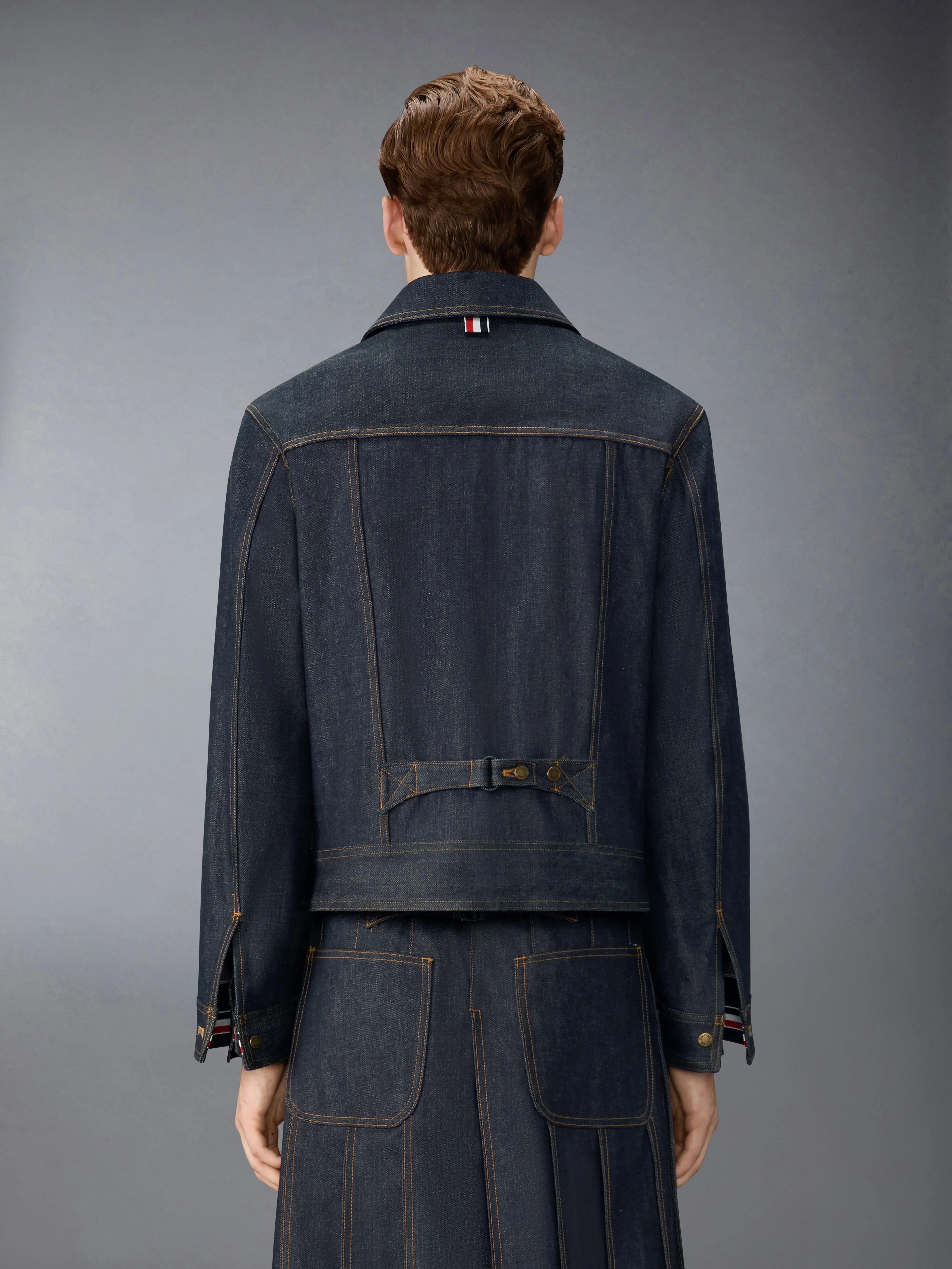 SELVEDGE DENIM BACKSTRAP UTILITY JACKET sold by Thom Browne product image thumbnail 2