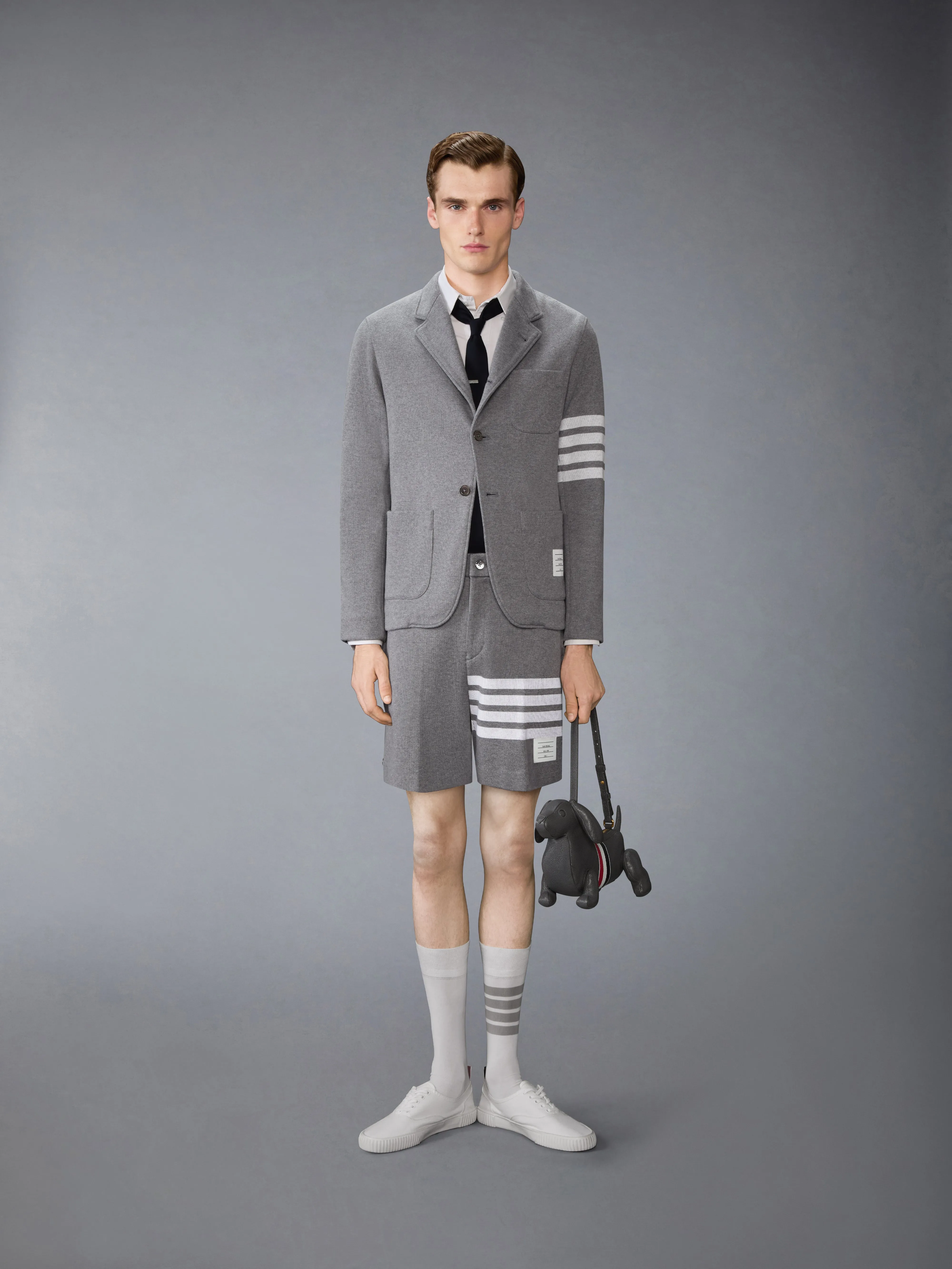 DOUBLE FACE KNIT 4-BAR BERMUDA SHORTS sold by Thom Browne product image thumbnail 3