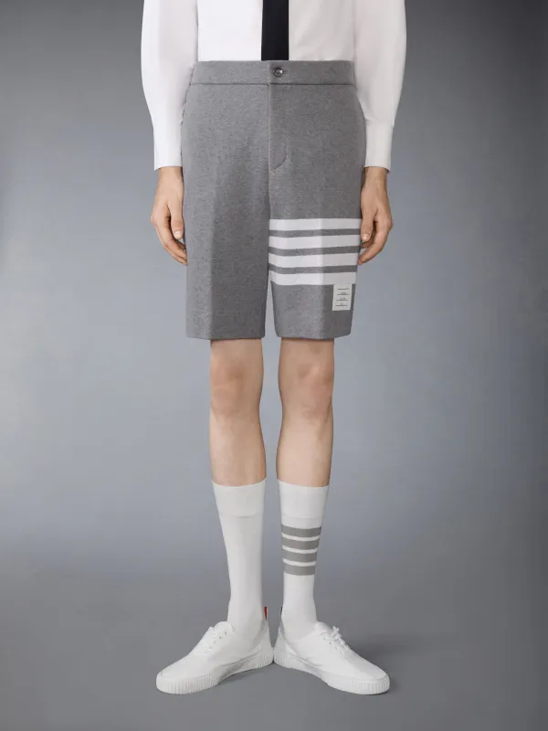 DOUBLE FACE KNIT 4-BAR BERMUDA SHORTS sold by Thom Browne