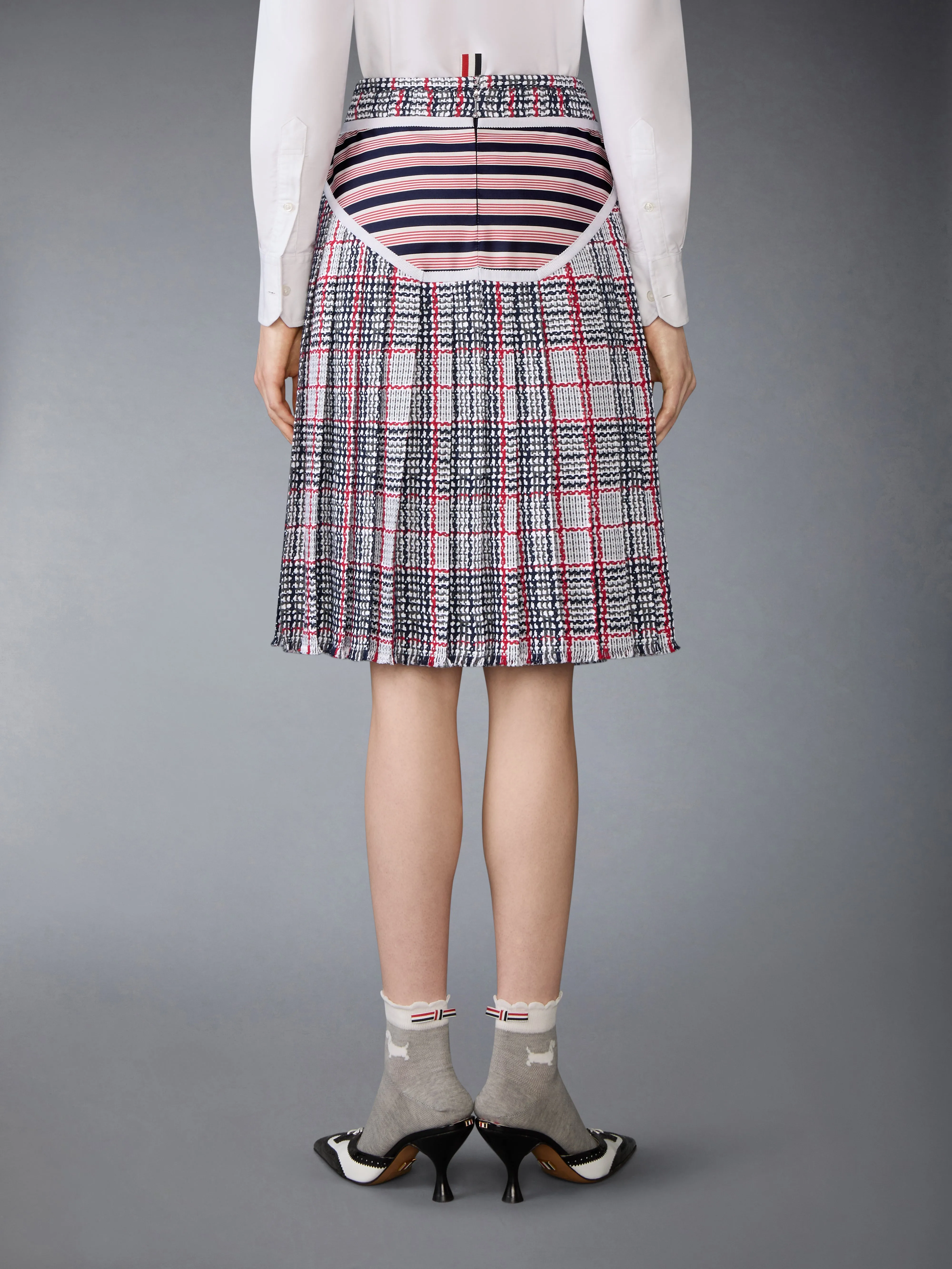 SUMMER TWEED TROMPE L’ŒIL BIKINI FRAYED SKIRT sold by Thom Browne product image thumbnail 3