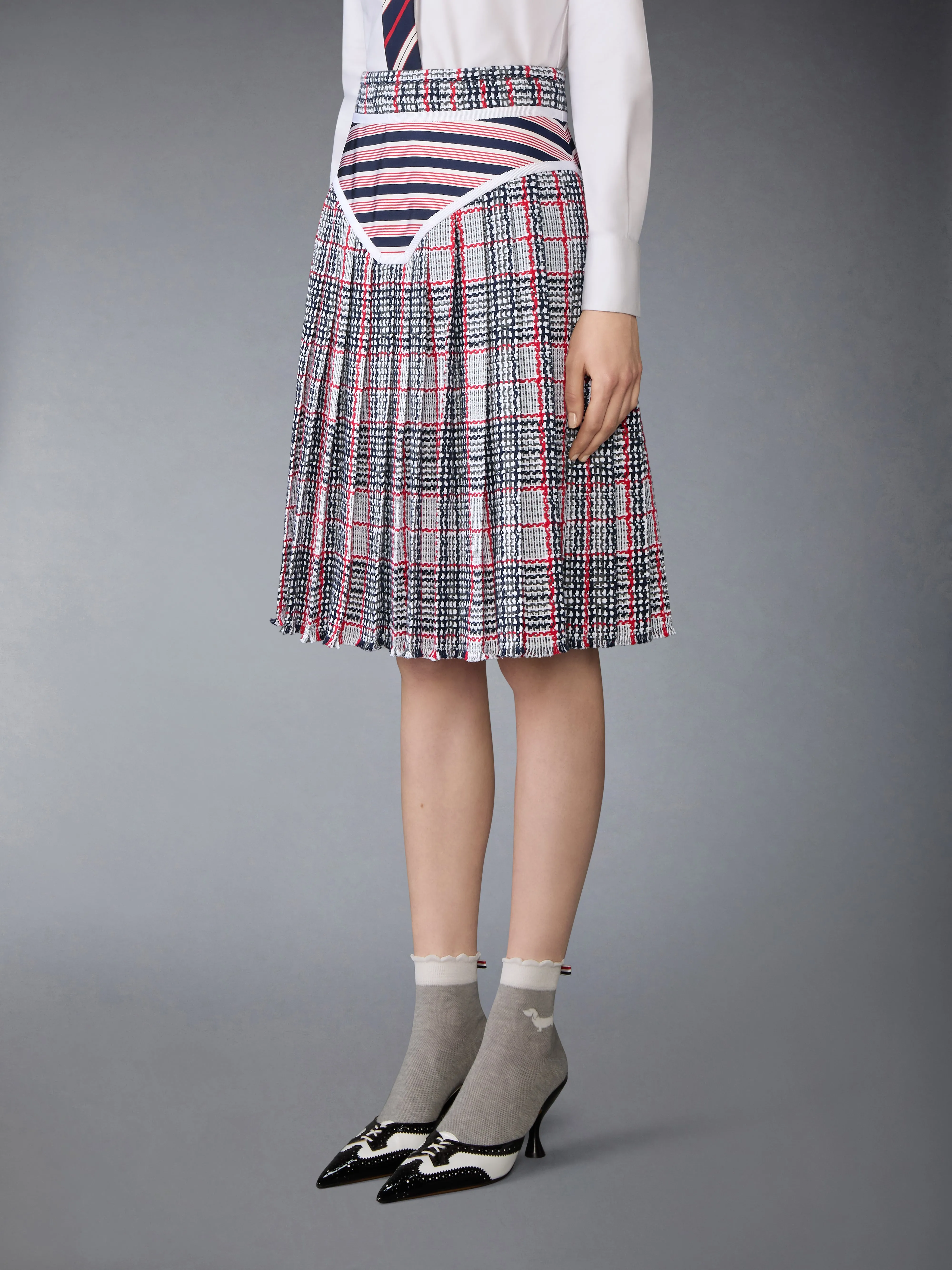 SUMMER TWEED TROMPE L’ŒIL BIKINI FRAYED SKIRT sold by Thom Browne product image thumbnail 2