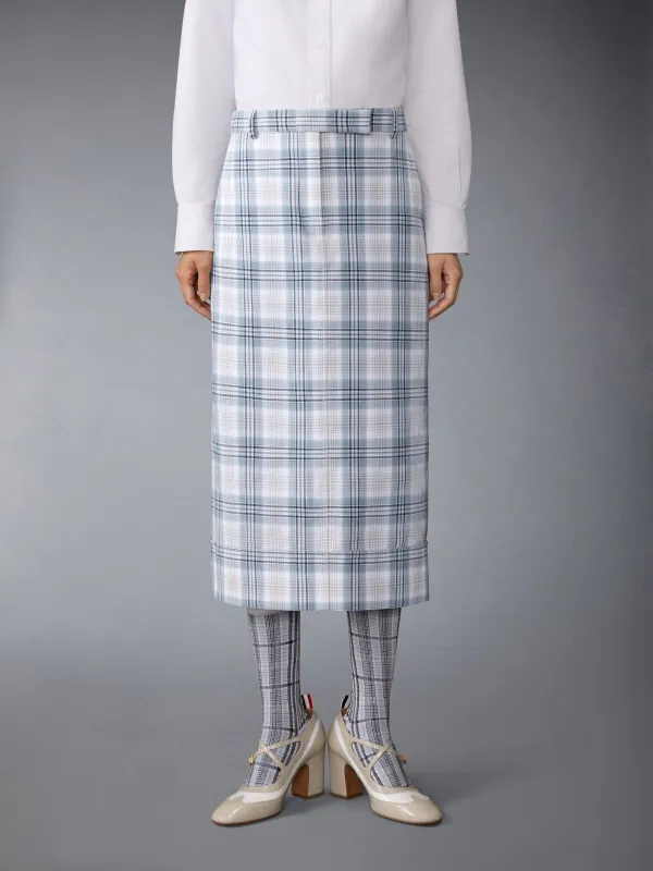 WINDOWPANE PLAID BELTLOOP SACK SKIRT made by Thom Browne