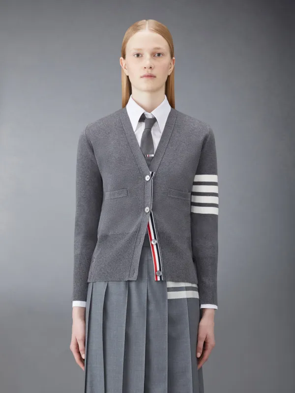 COTTON CREPE MILANO 4-BAR CARDIGAN made by Thom Browne