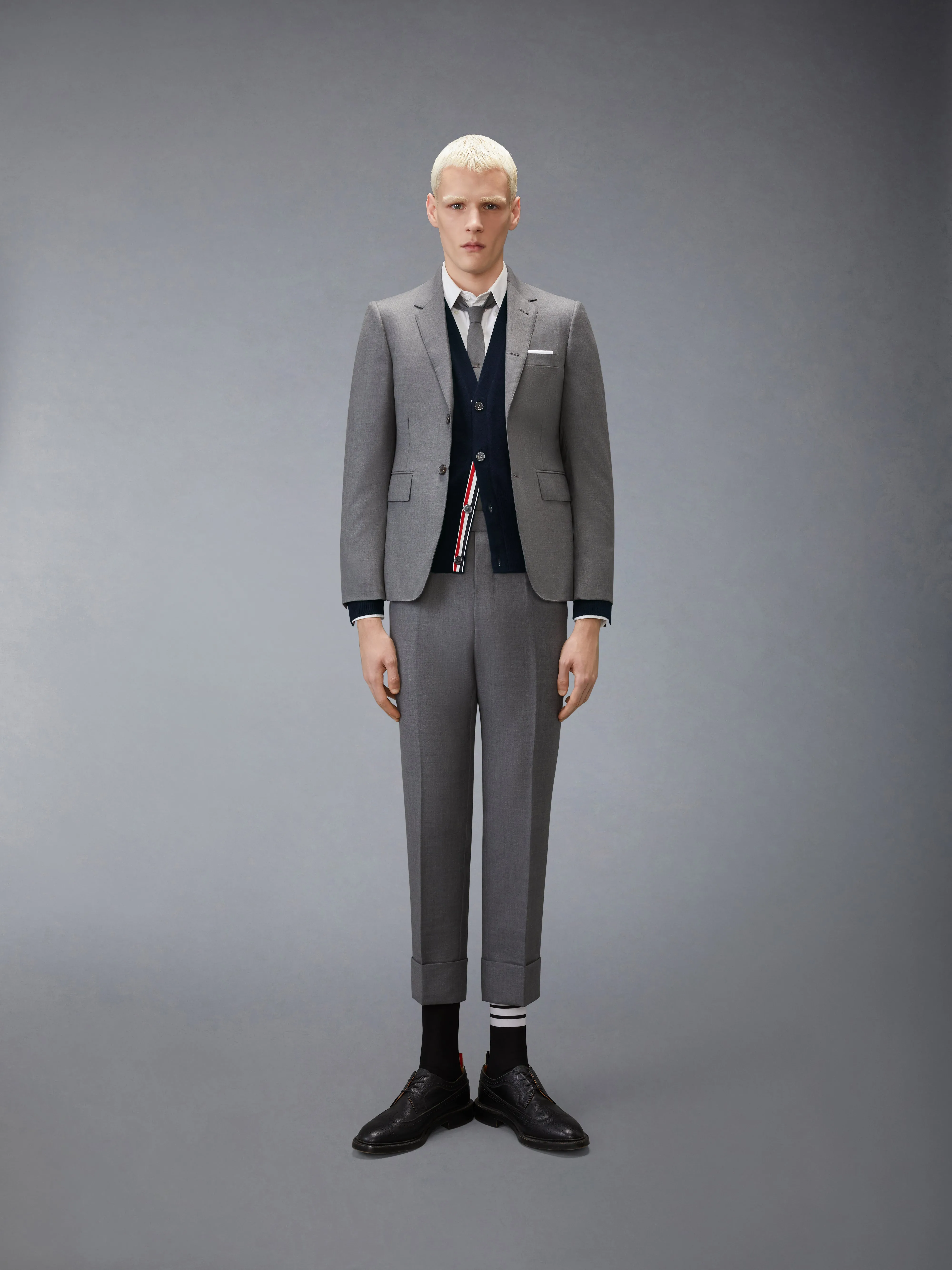 LUNAR NEW YEAR WOOL 4-BAR INTARSIA CARDIGAN sold by Thom Browne product image thumbnail 3