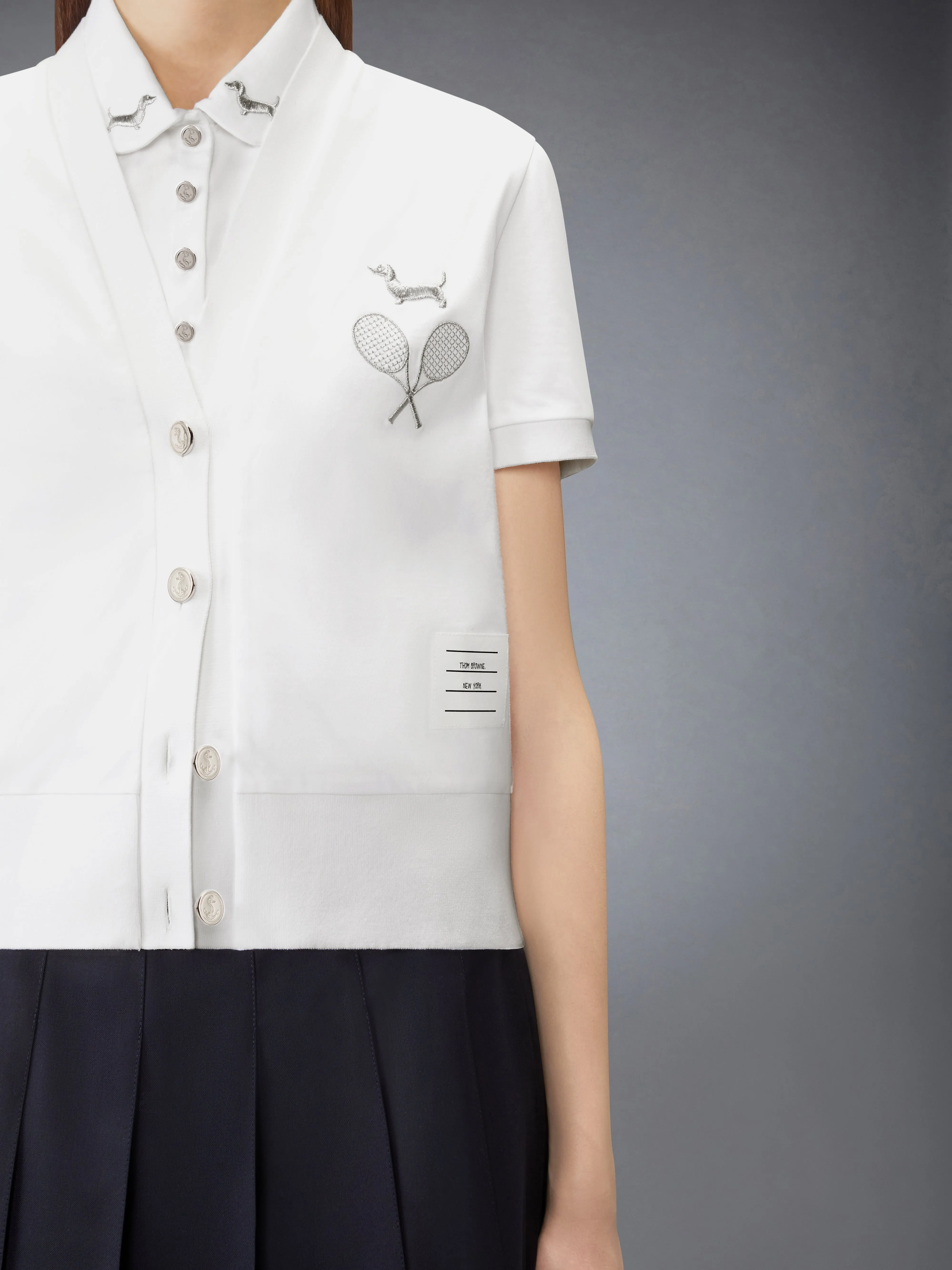 JERSEY EMBROIDERY CARDIGAN sold by Thom Browne product image thumbnail 5