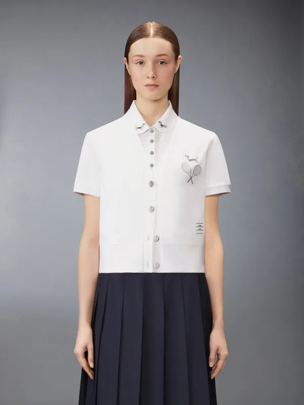 JERSEY EMBROIDERY CARDIGAN made by Thom Browne