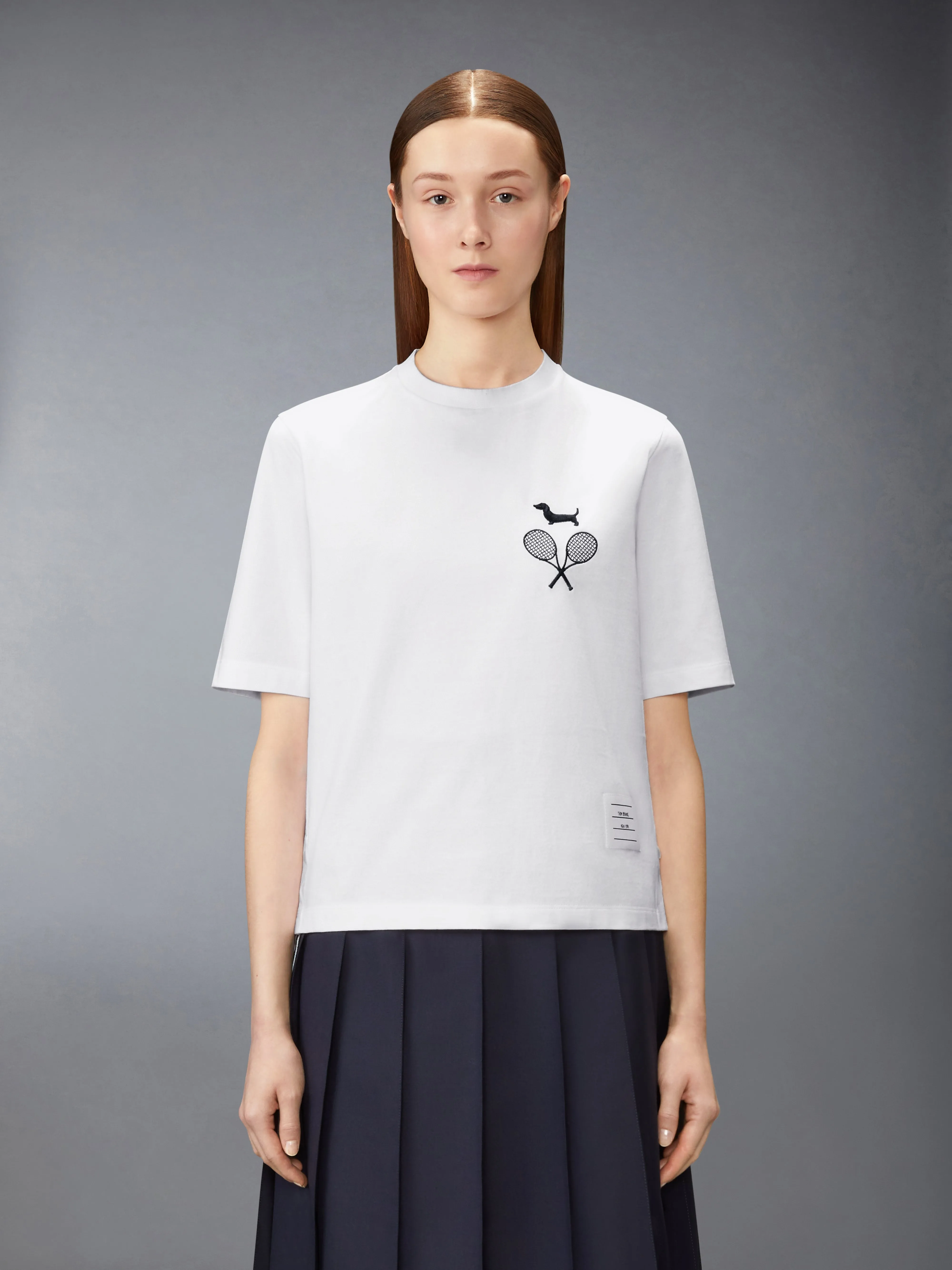 JERSEY EMBROIDERY TEE sold by Thom Browne