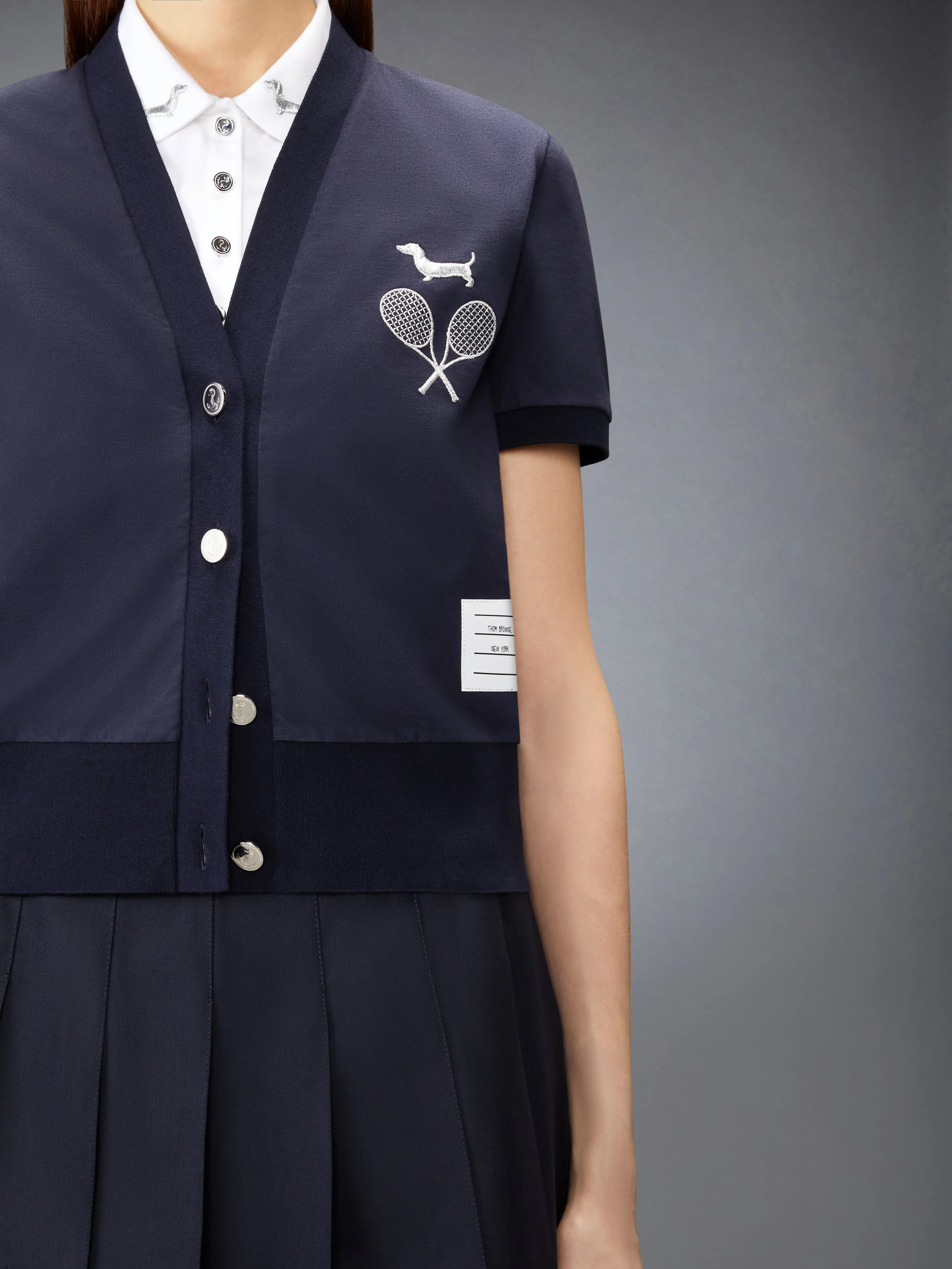 JERSEY EMBROIDERY CARDIGAN sold by Thom Browne product image thumbnail 5