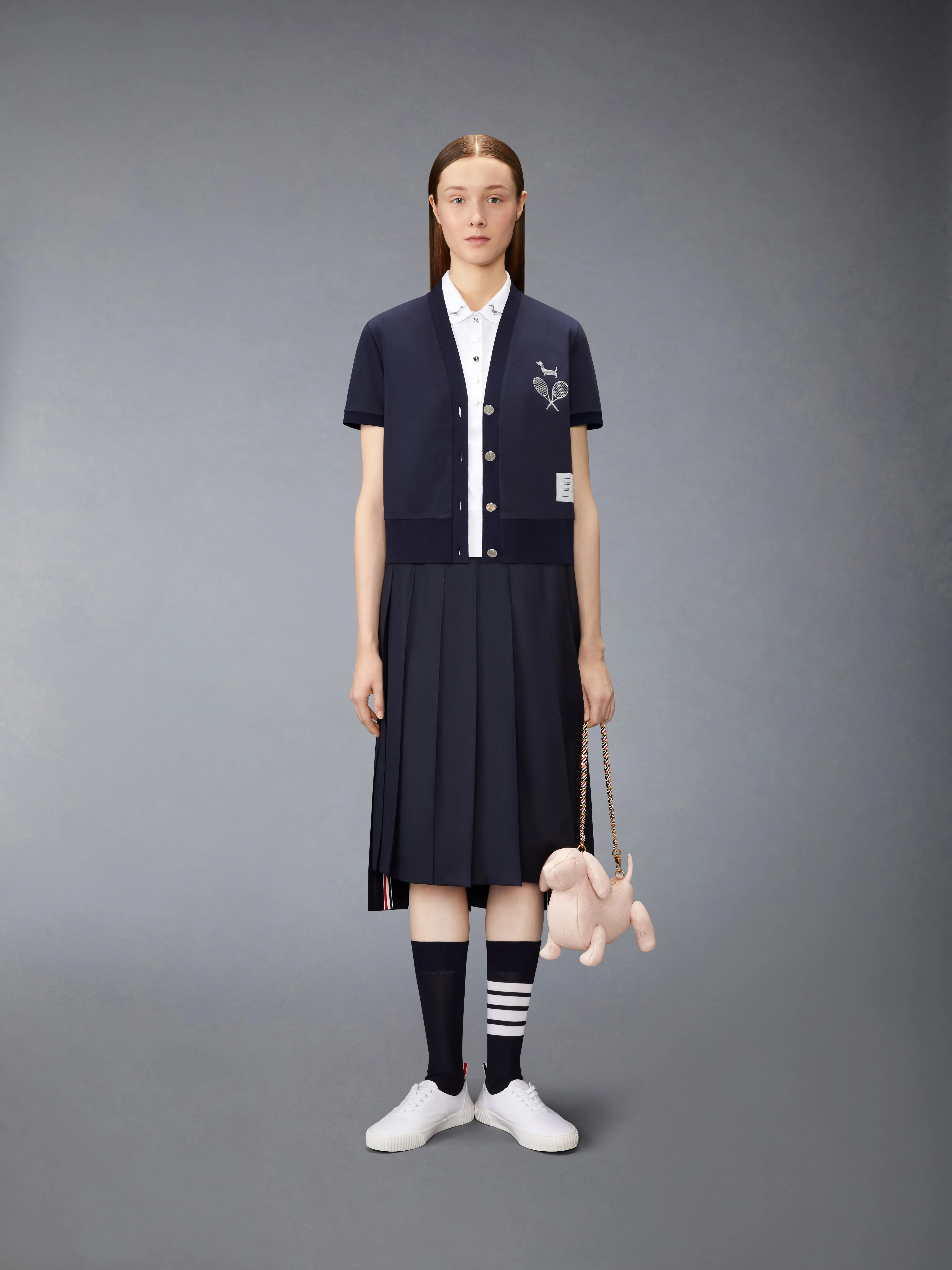 JERSEY EMBROIDERY CARDIGAN sold by Thom Browne product image thumbnail 3