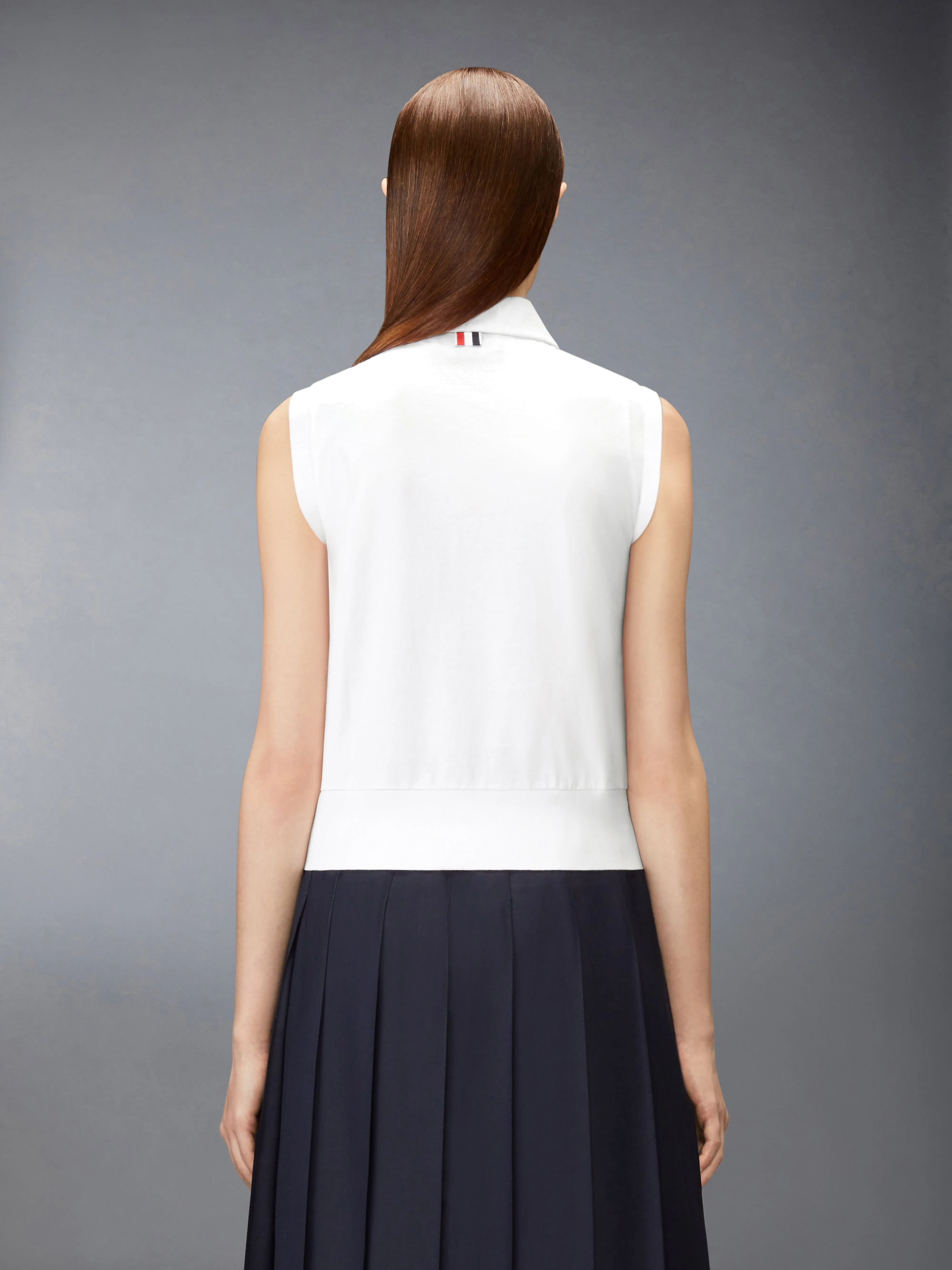 JERSEY EMBROIDERY SLEEVELESS POLO sold by Thom Browne product image thumbnail 3