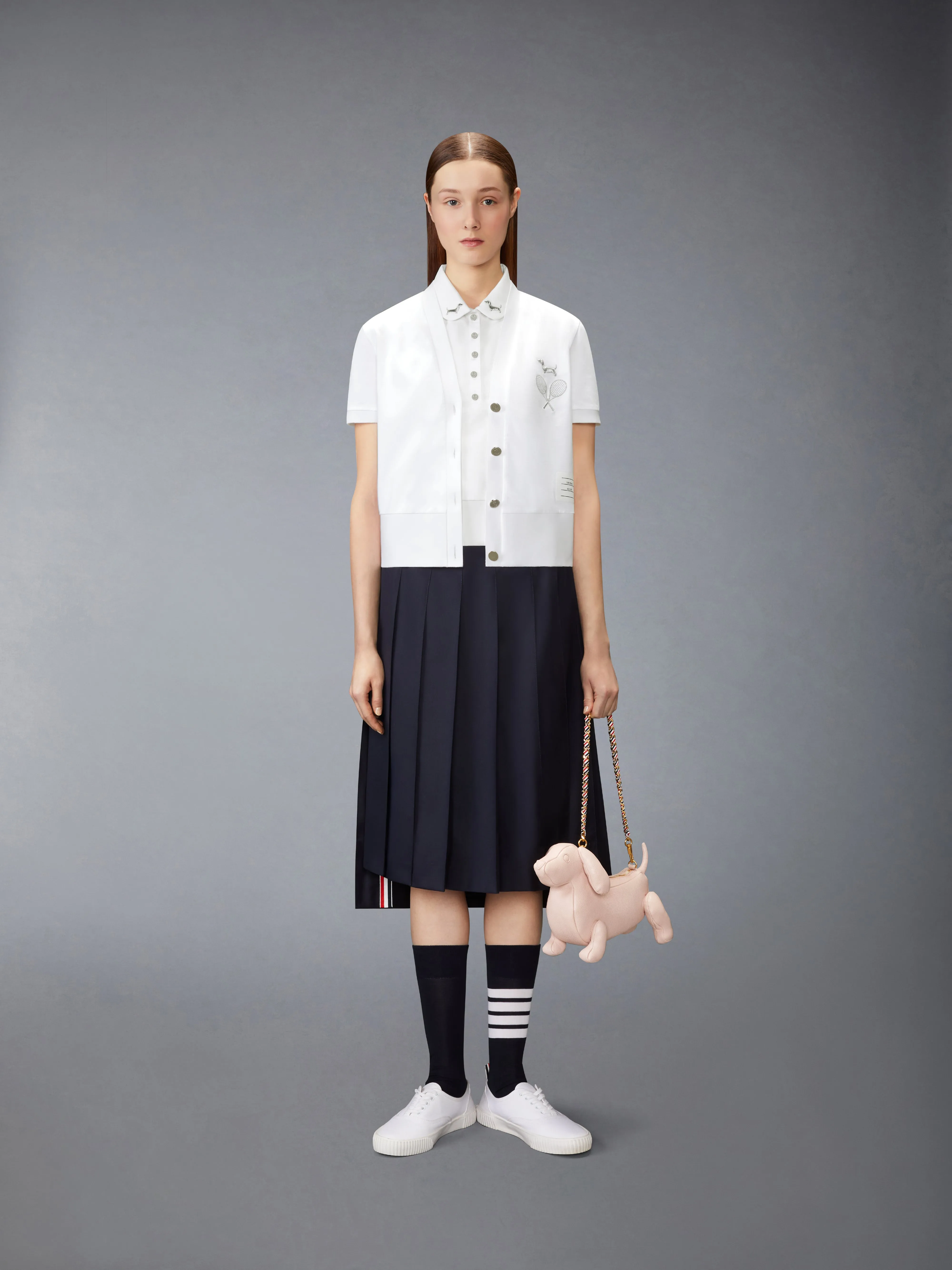 JERSEY EMBROIDERY SLEEVELESS POLO sold by Thom Browne product image thumbnail 4