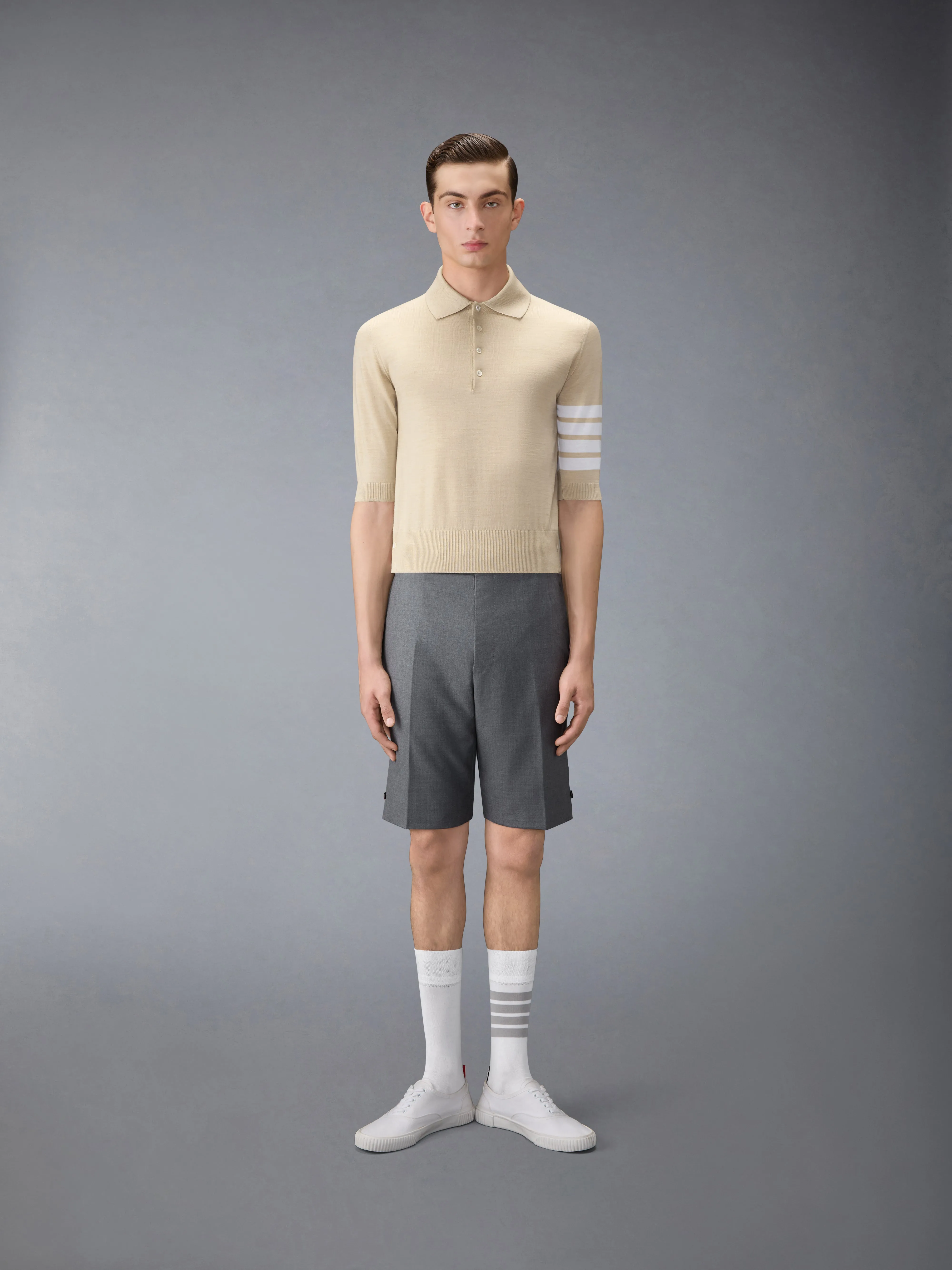 FINE MERINO WOOL 4-BAR POLO sold by Thom Browne product image thumbnail 3