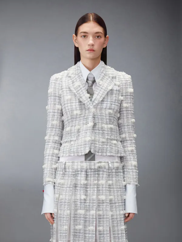 REPP STRIPE POUF TWEED CROPPED JACKET made by Thom Browne