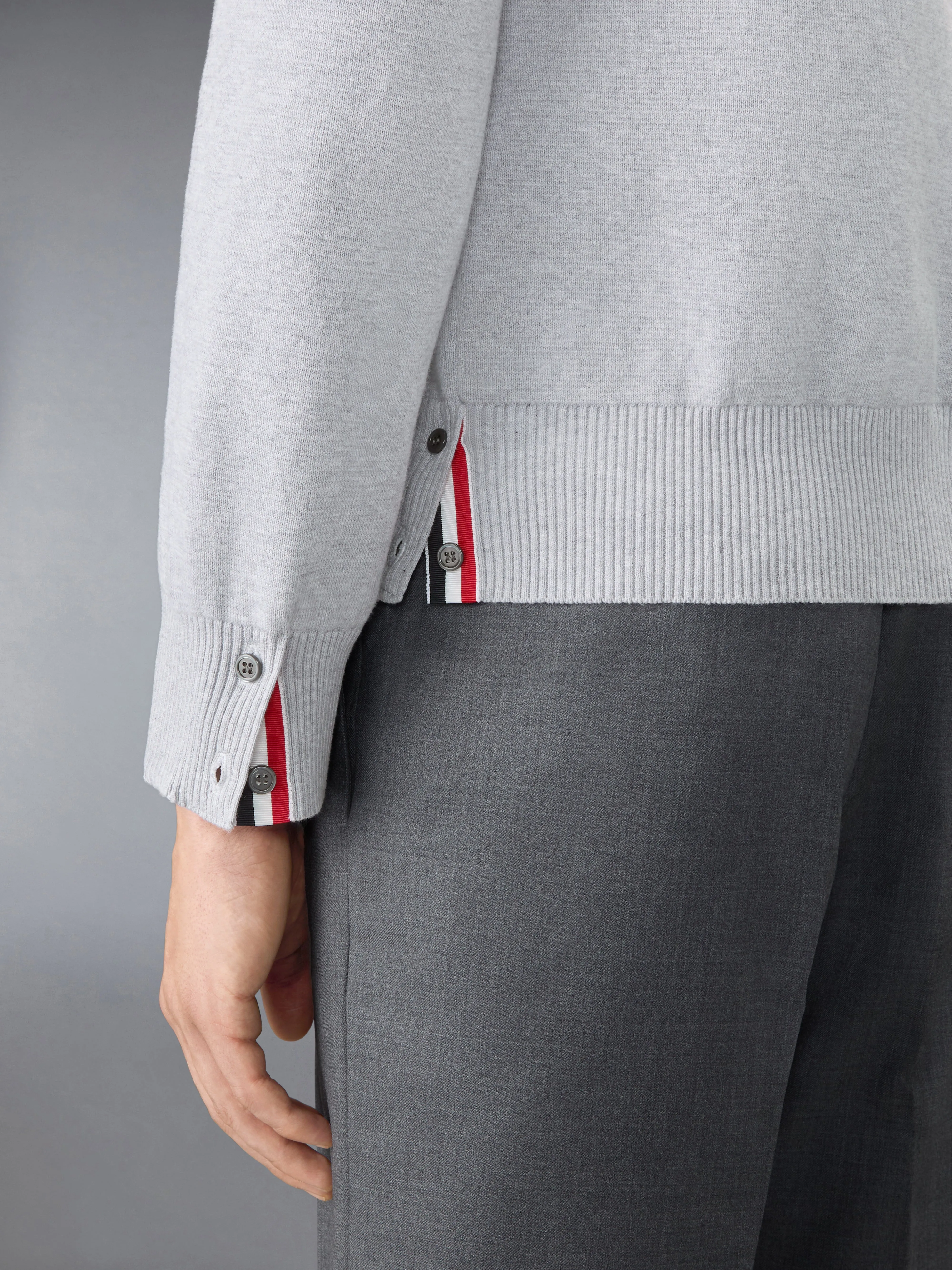 COTTON CREPE 4-BAR MILANO STITCH CARDIGAN sold by Thom Browne product image thumbnail 4