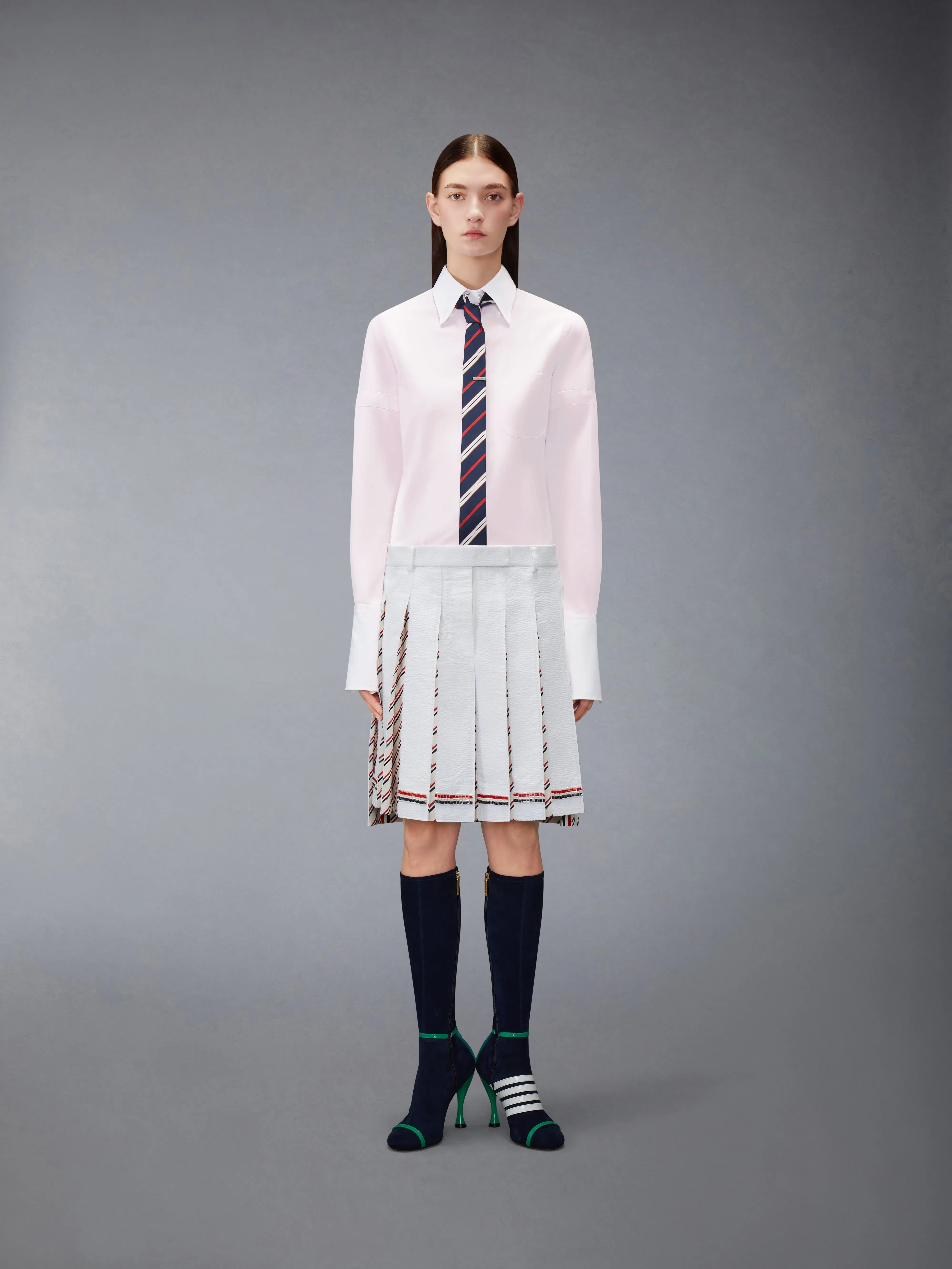 SOLID POPLIN ARMBAND FRENCH CUFF SHIRT sold by Thom Browne product image thumbnail 4